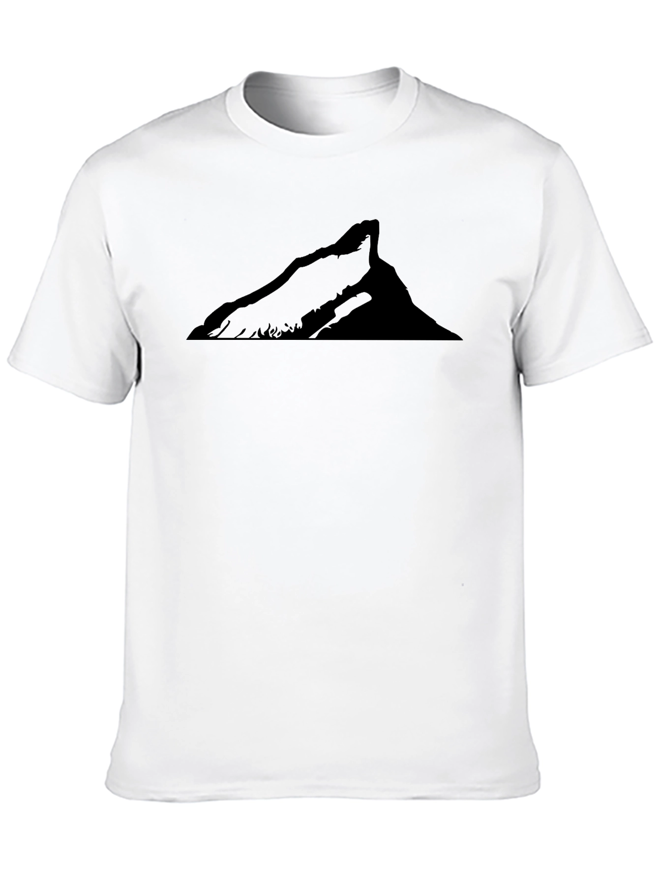 Mountain Silhouette Graphic Tee - Black Cotton Casual Shirt