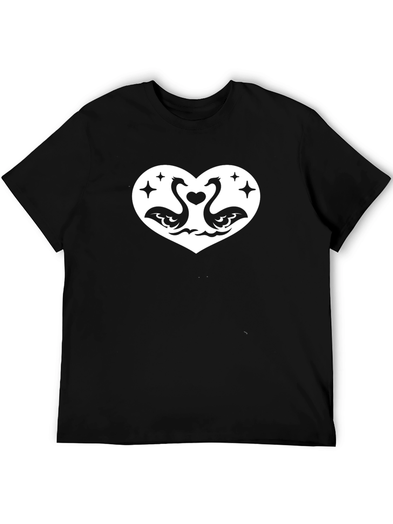 Romantic Swan Heart Graphic Tee