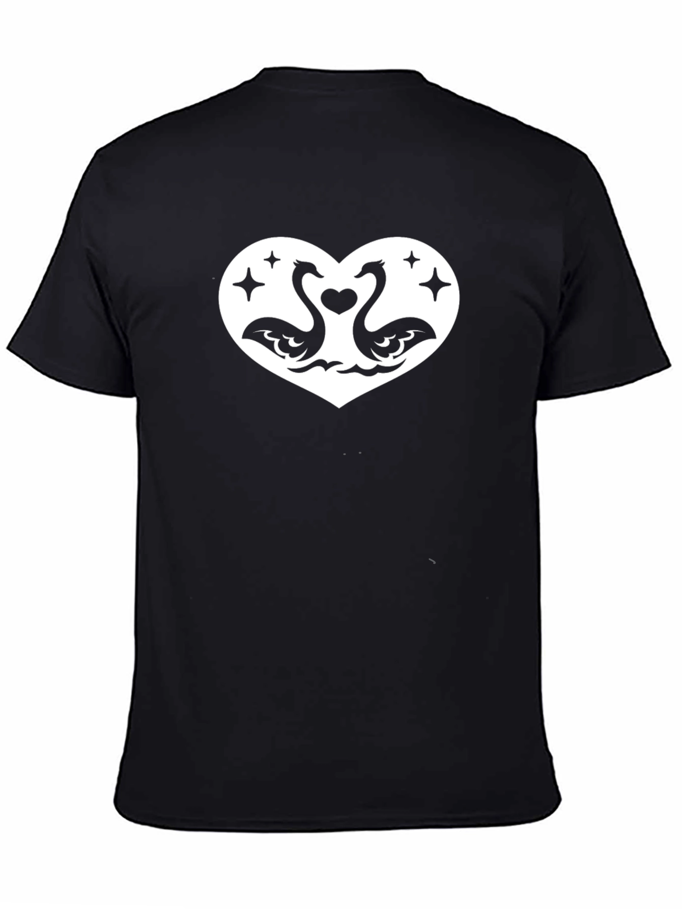 Romantic Swan Heart Graphic Tee