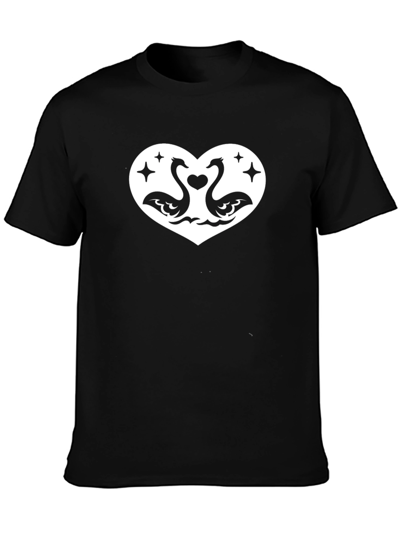 Romantic Swan Heart Graphic Tee