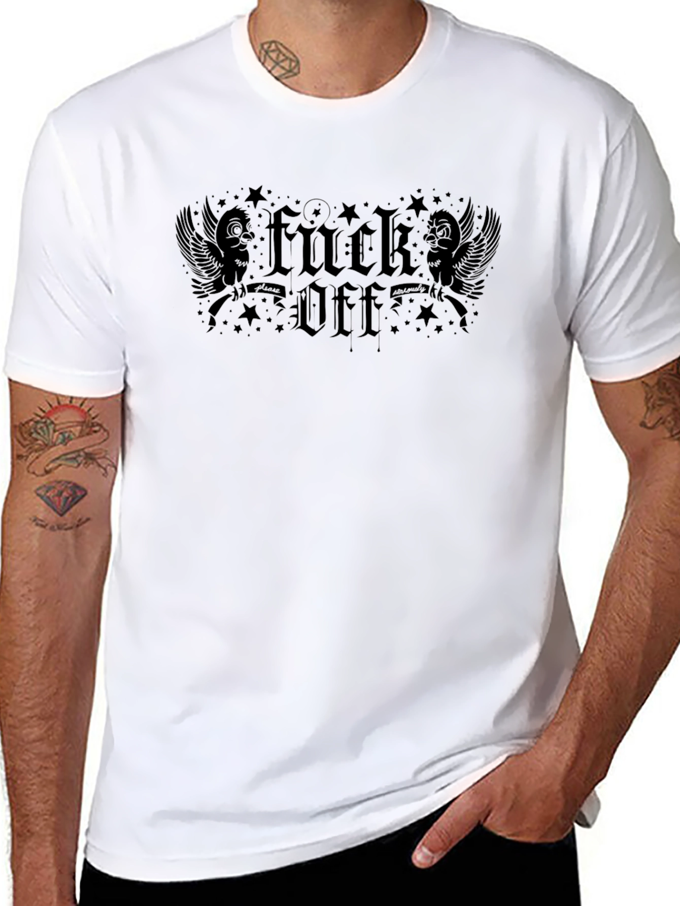 Edgy Black F*ck Off Graphic Tee