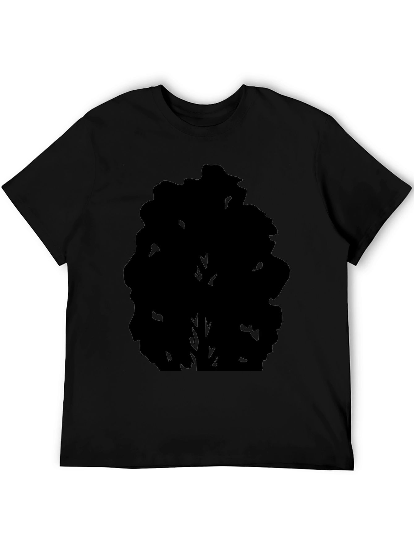 Mens Black Tree Silhouette Graphic Tee - Casual Style