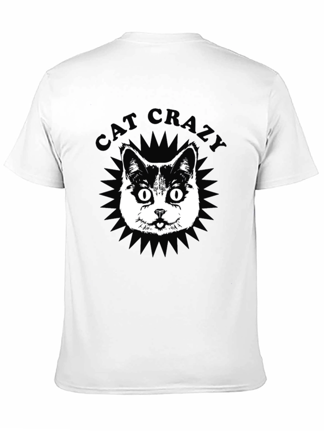 Cat Crazy Graphic Tee - Black Cotton T-Shirt