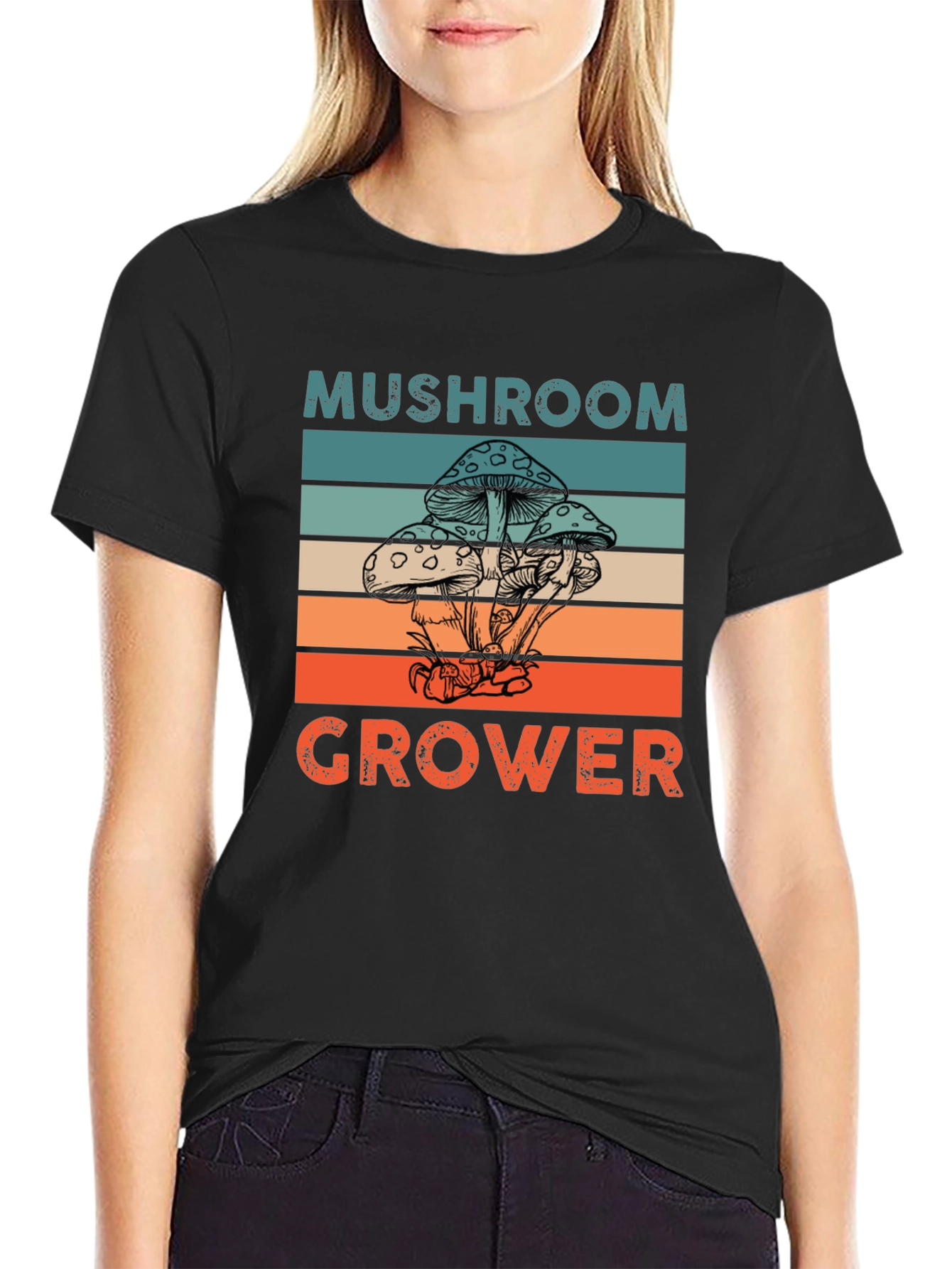 Mushroom Grower Graphic Tee Retro Style