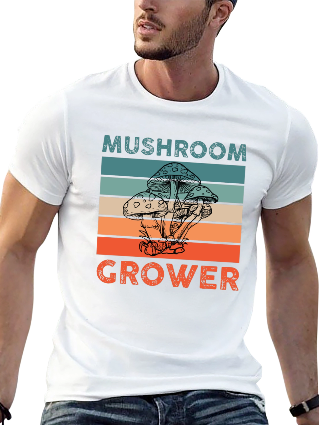 Mushroom Grower Graphic Tee Retro Style