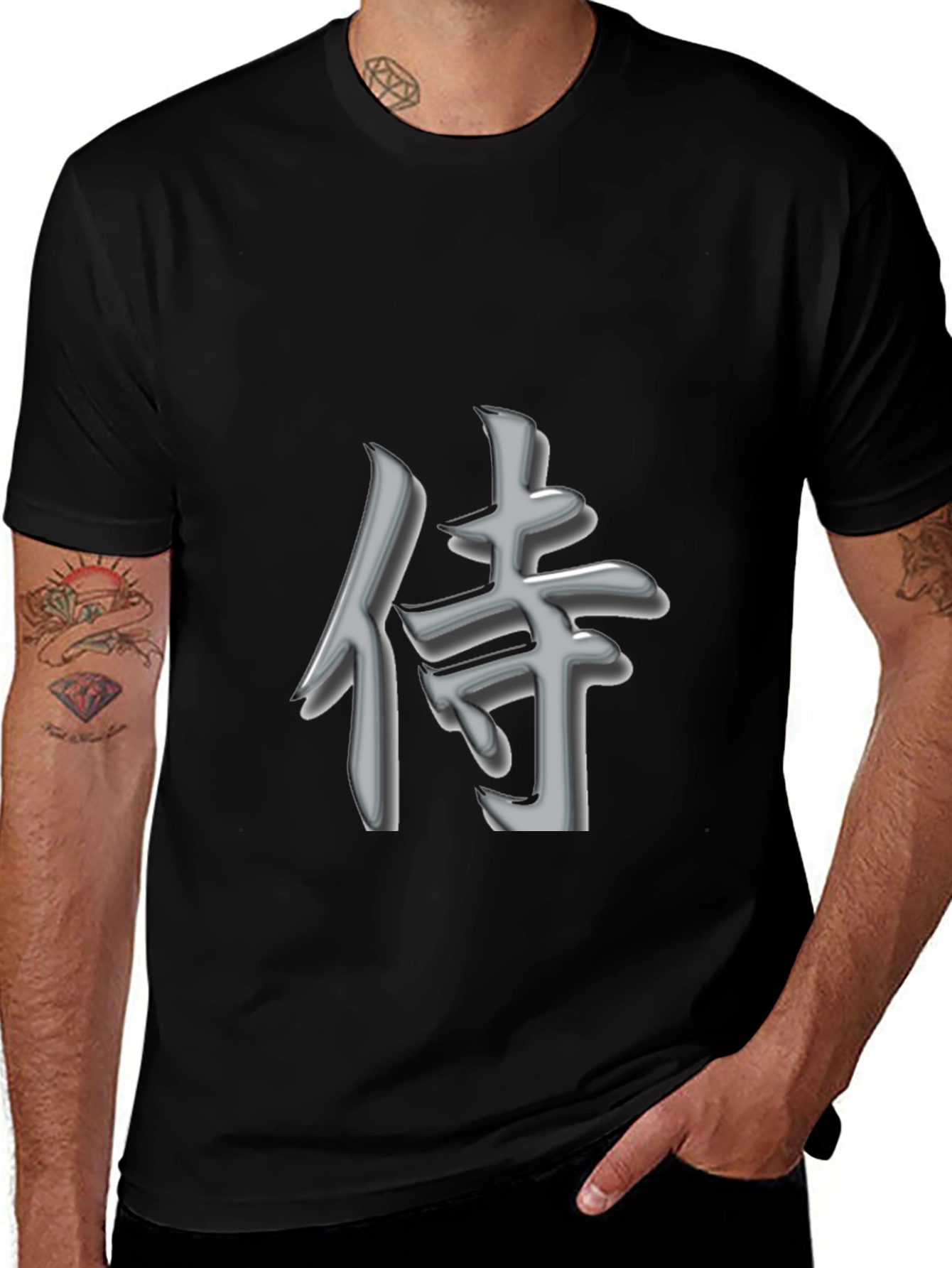 Samurai Kanji T-Shirt - Sleek Graphic Tee