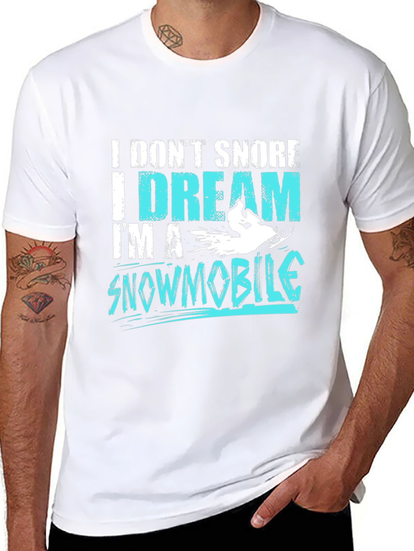 I Dream Im A Snowmobile Black T-Shirt