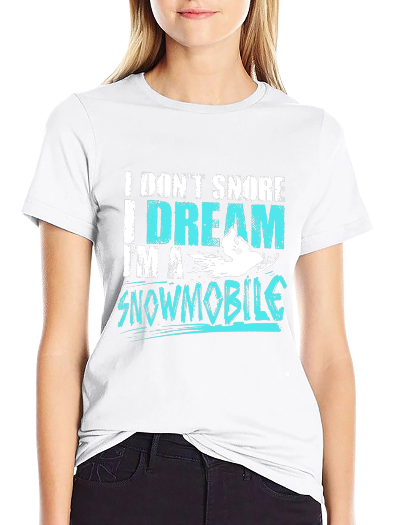 I Dream Im A Snowmobile Black T-Shirt