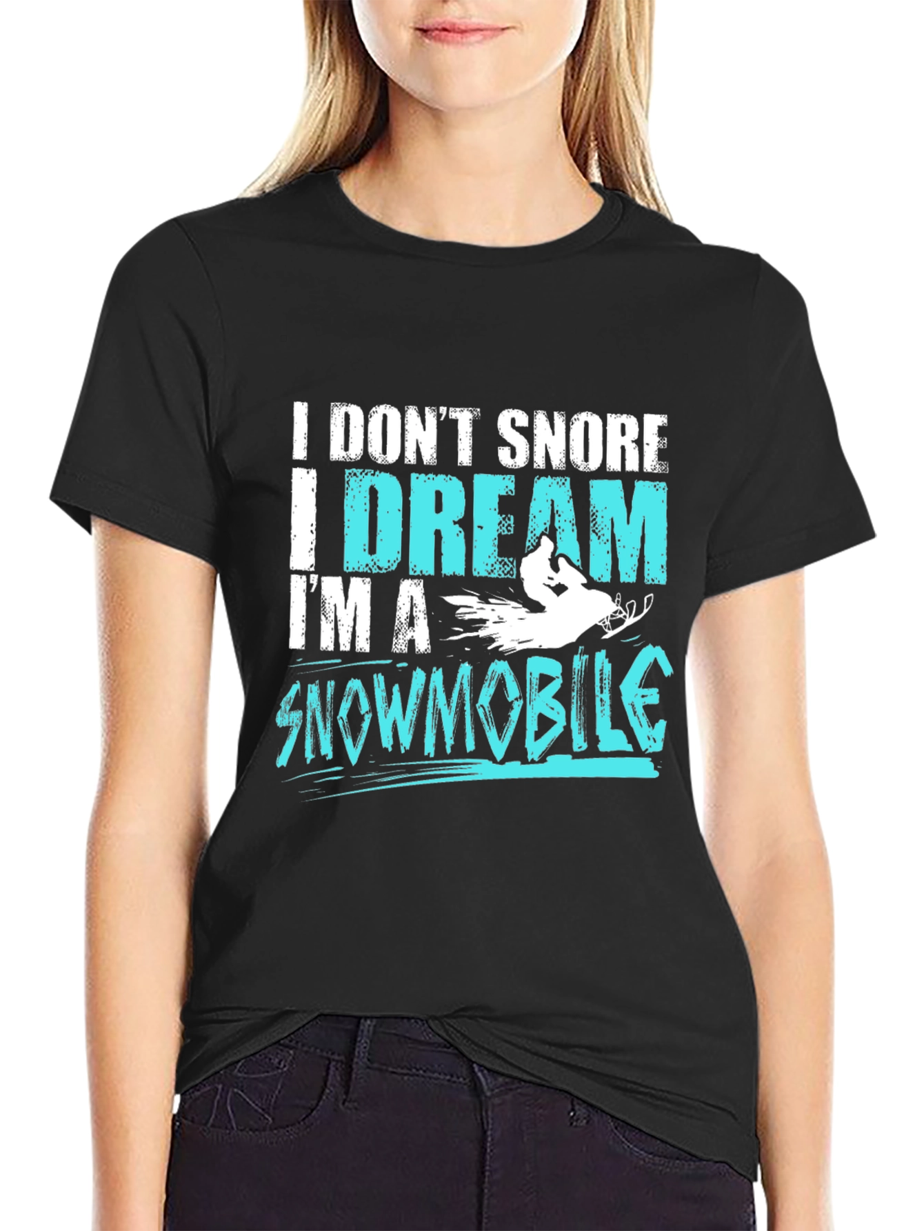 I Dream Im A Snowmobile Black T-Shirt