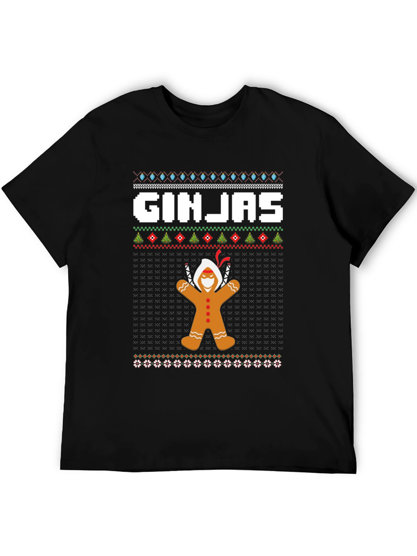 Ginjas Gingerbread Ninja Ugly Christmas T-Shirt