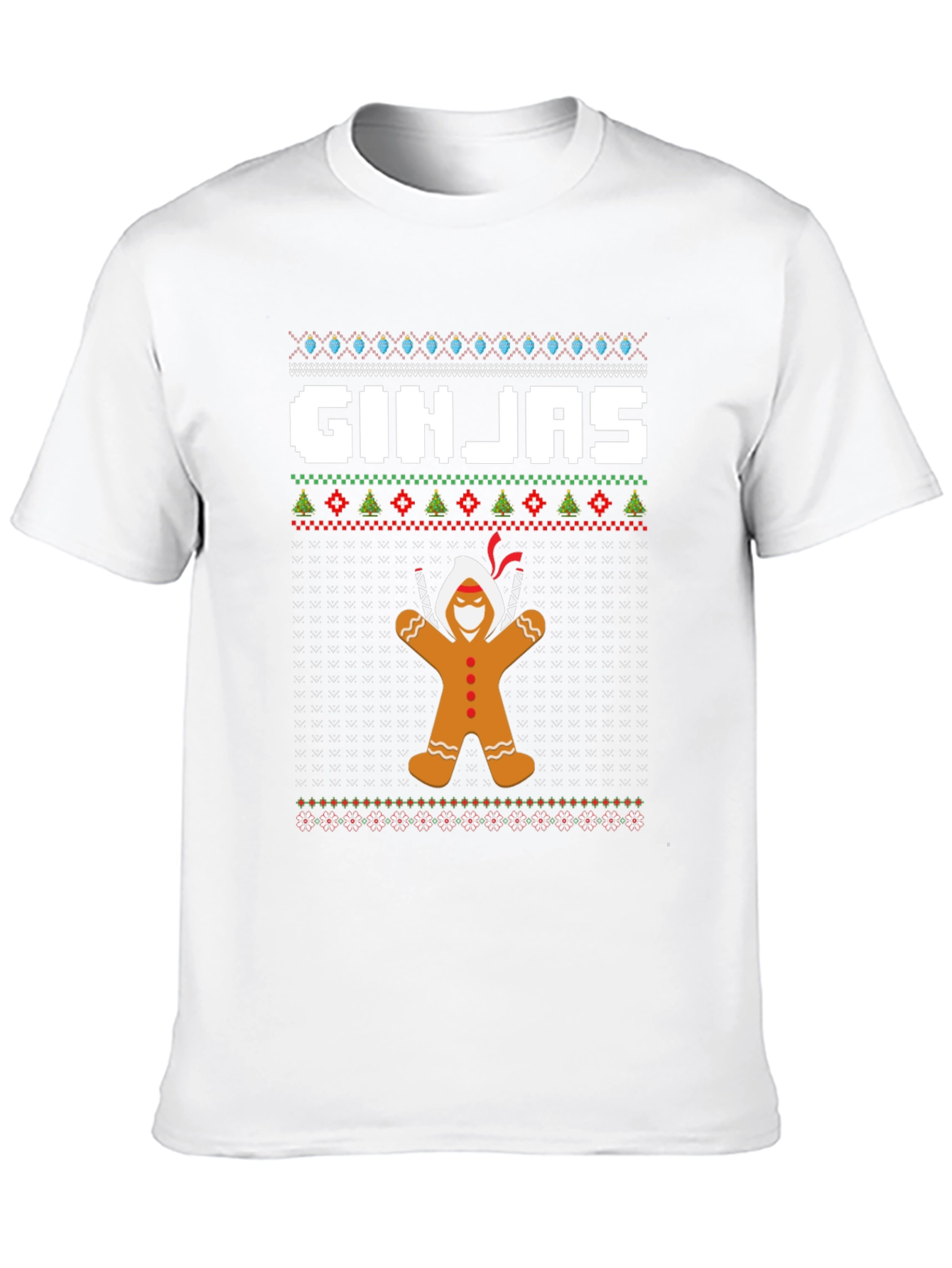 Ginjas Gingerbread Ninja Ugly Christmas T-Shirt