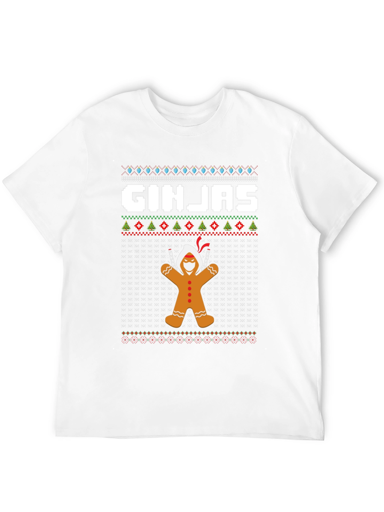 Ginjas Gingerbread Ninja Ugly Christmas T-Shirt