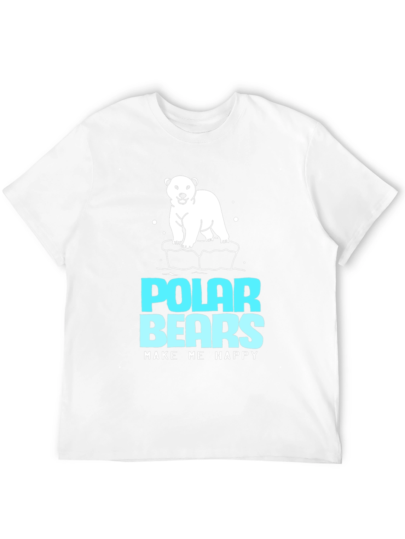 Polar Bears Make Me Happy Black T-Shirt