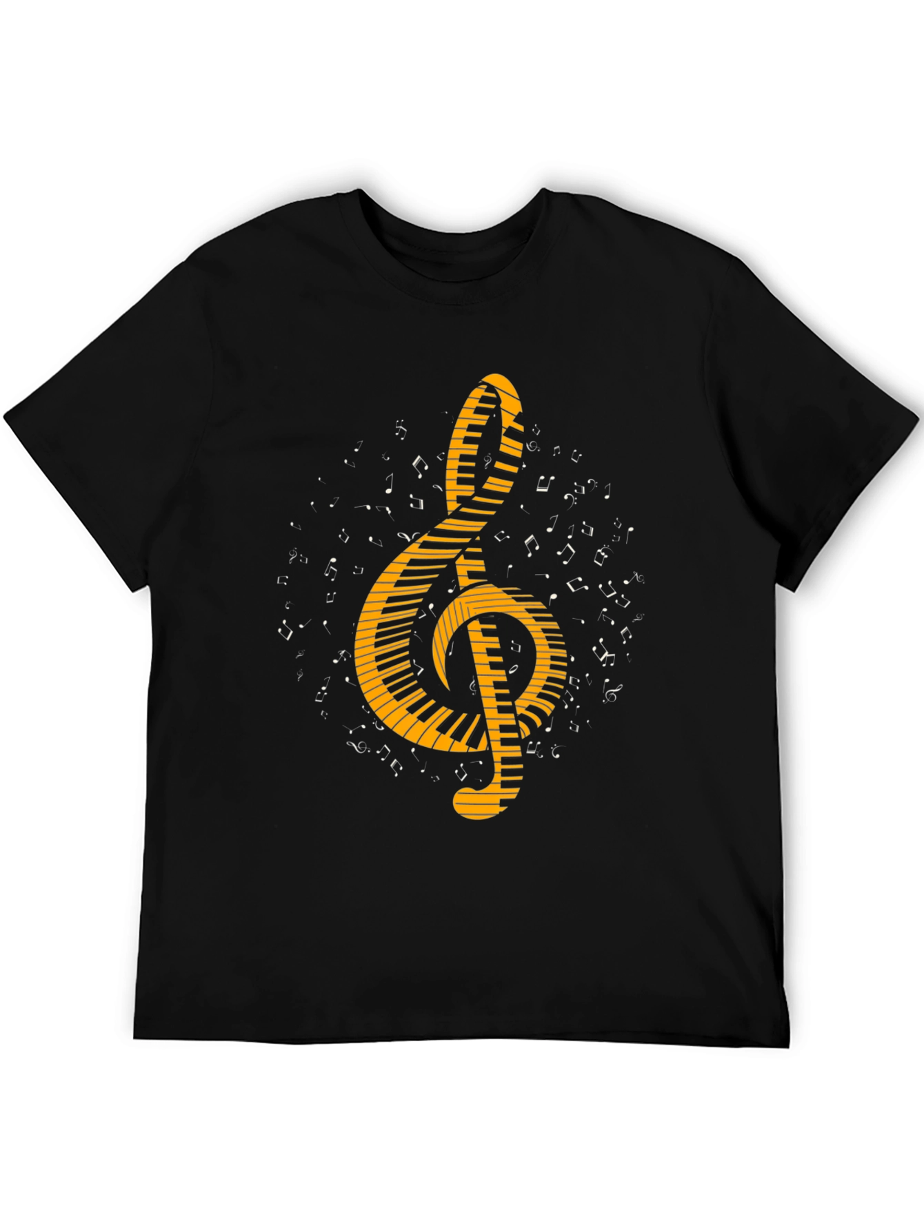 Musical Treble Clef Keyboard Graphic Tee