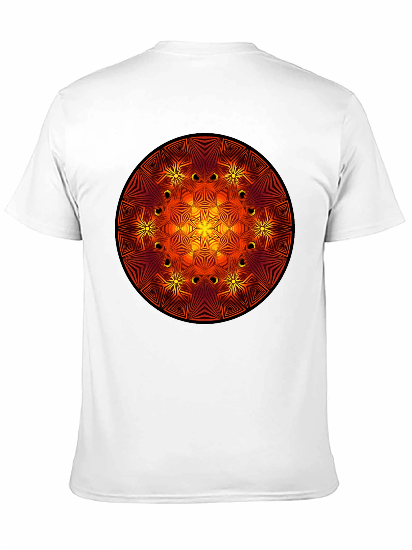 Fiery Mandala Graphic Black T-Shirt