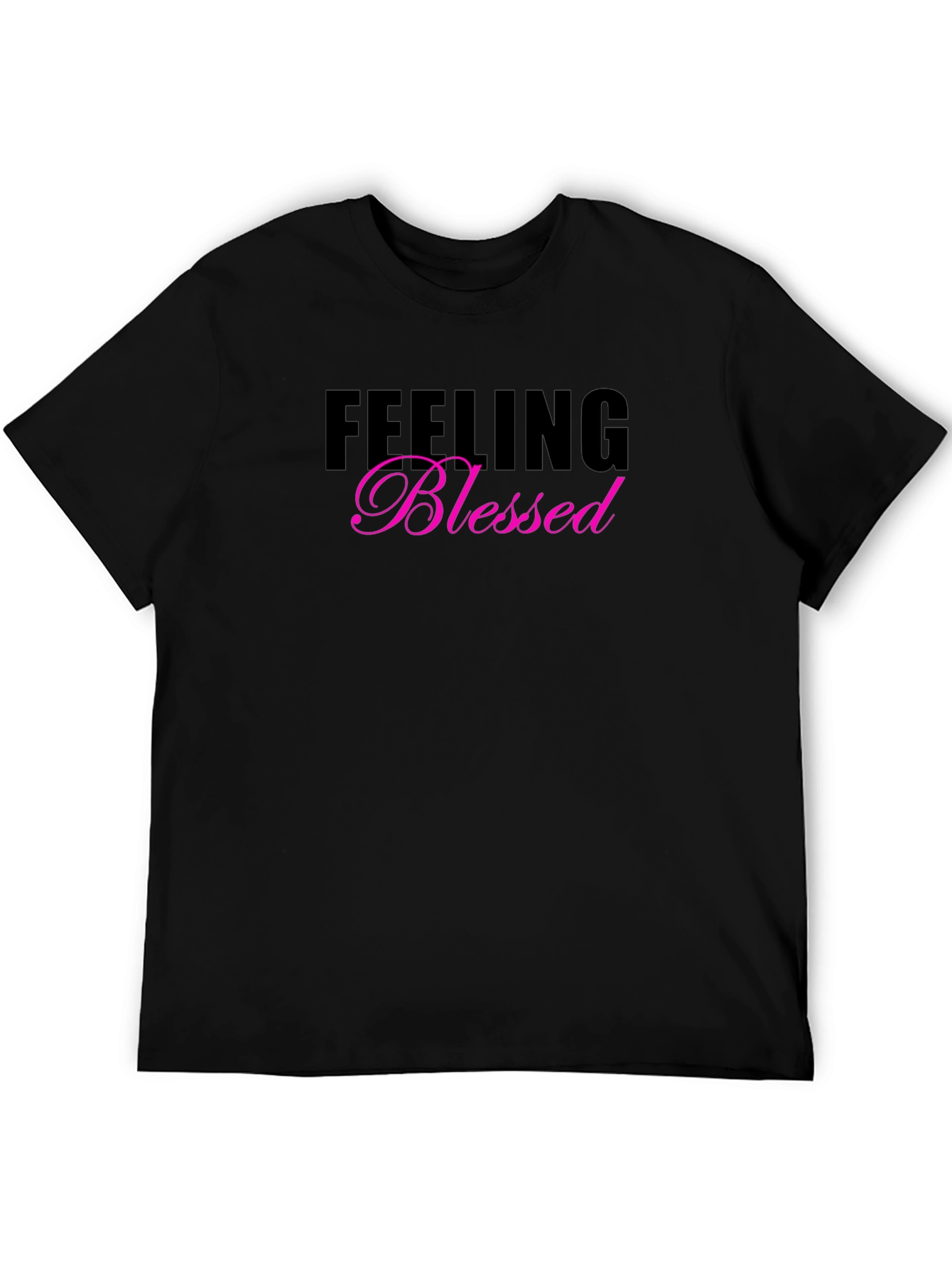 Feeling Blessed Graphic Tee - Black Casual T-Shirt