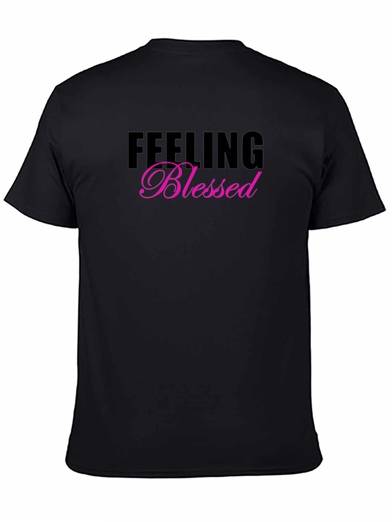Feeling Blessed Graphic Tee - Black Casual T-Shirt