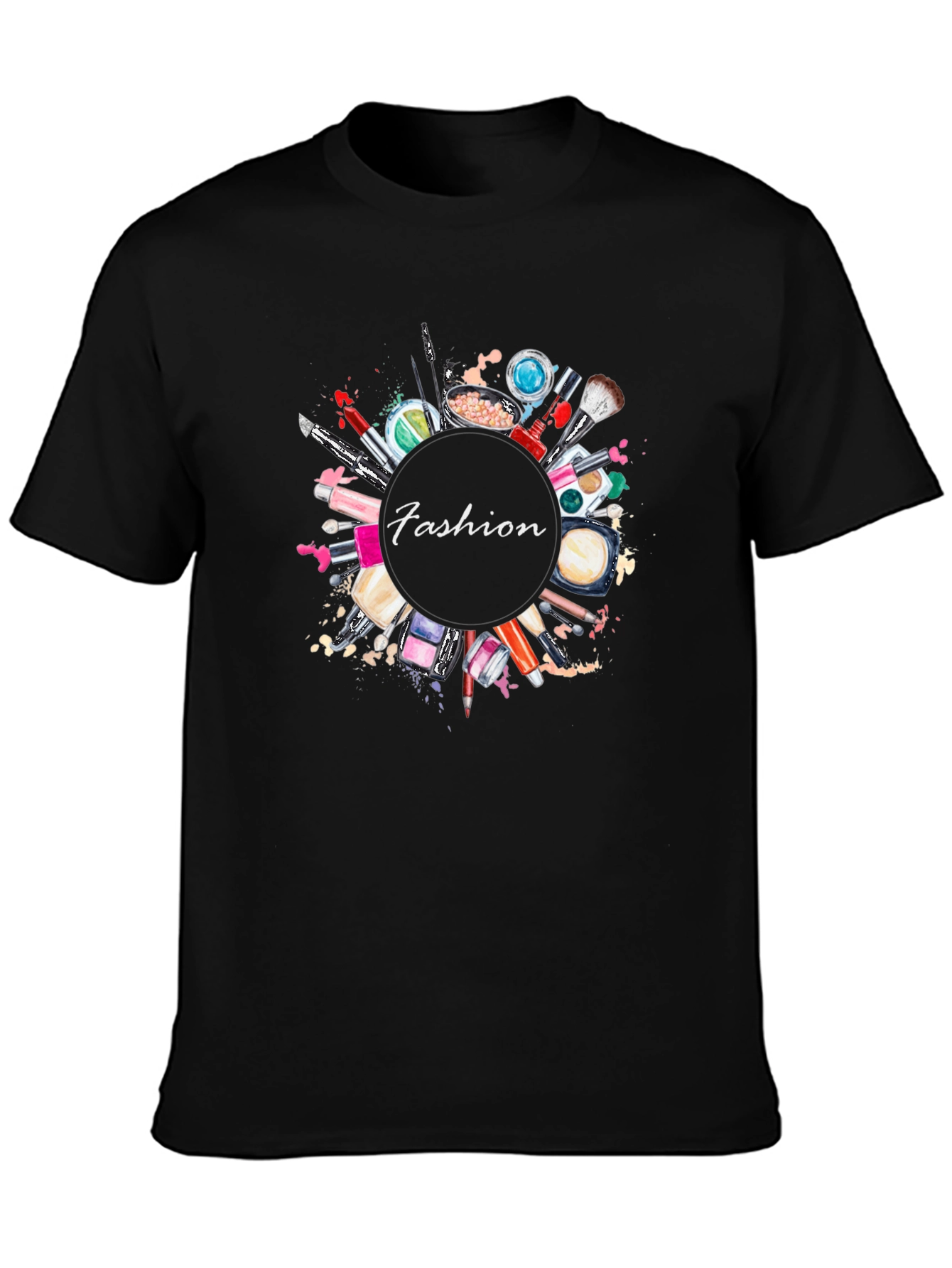 Fashion Make-up T-Shirt - Stylish Black Tee