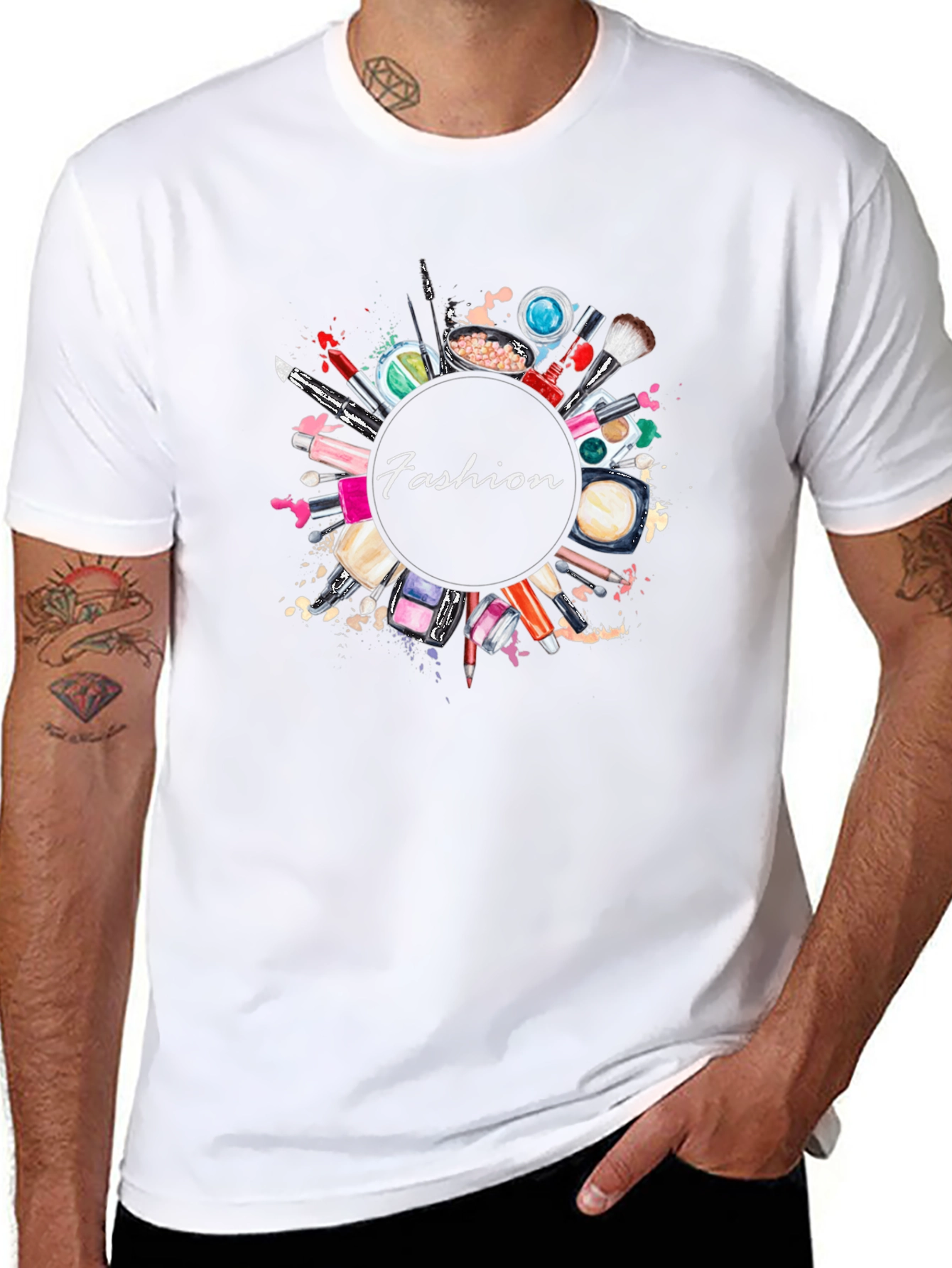 Fashion Make-up T-Shirt - Stylish Black Tee