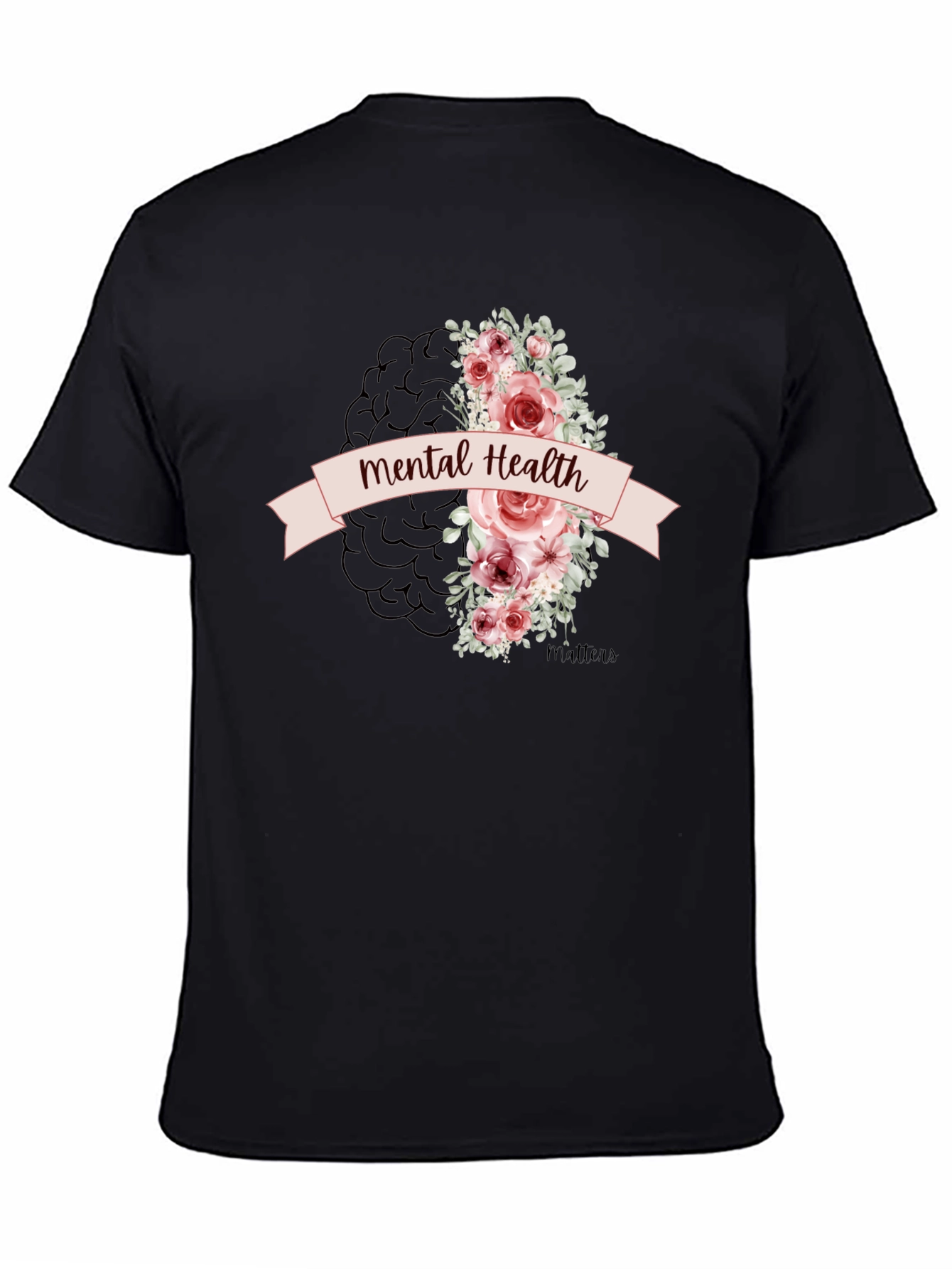 Mental Health Matters Floral Brain Graphic Tee
