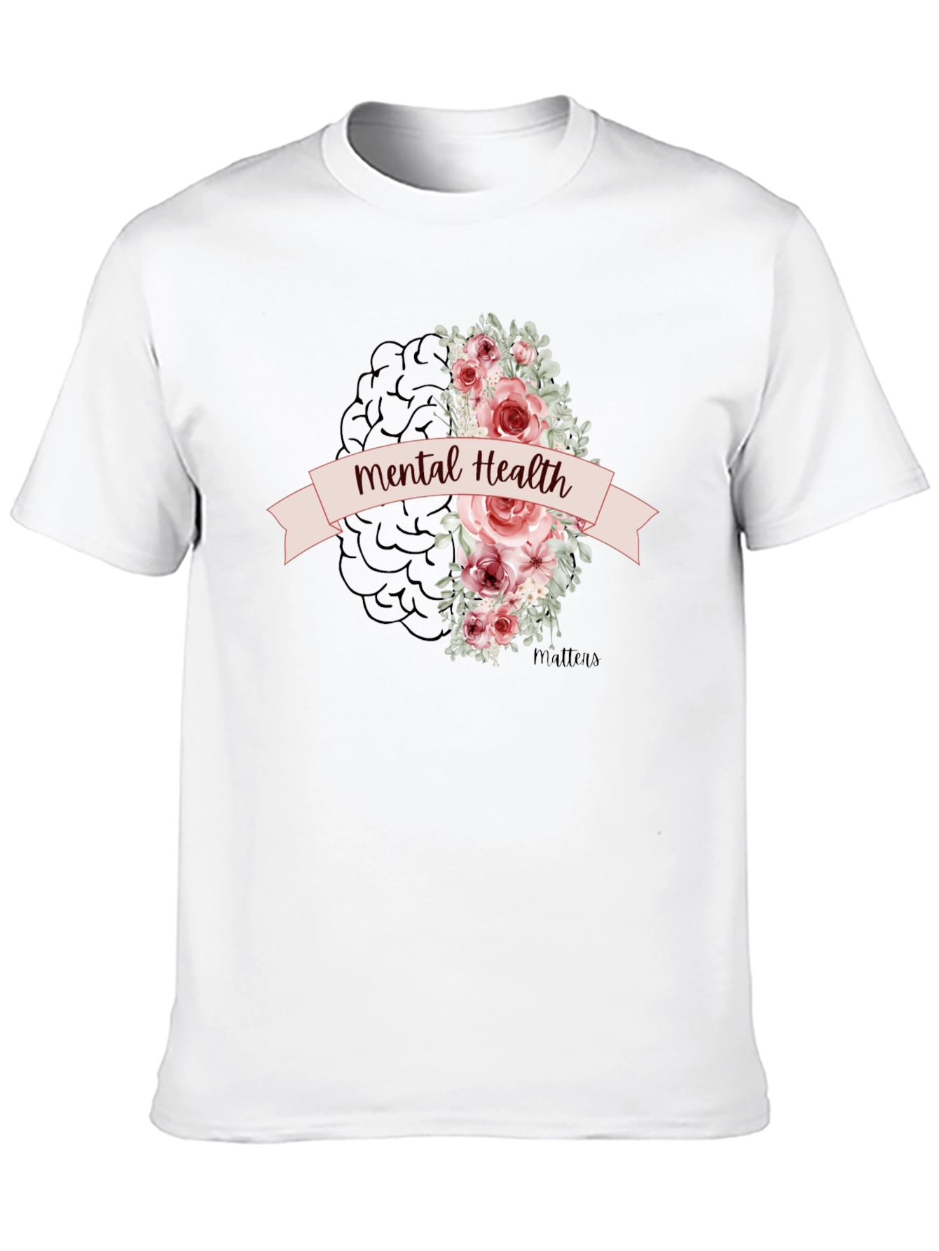 Mental Health Matters Floral Brain Graphic Tee