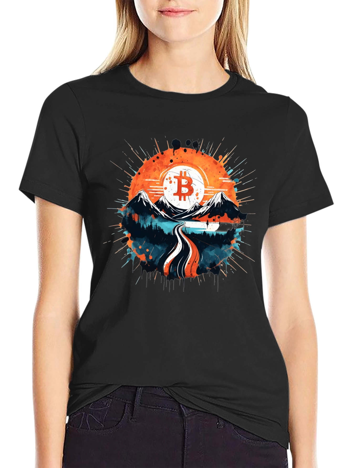 Bitcoin Mountain Graphic Tee - Crypto Style
