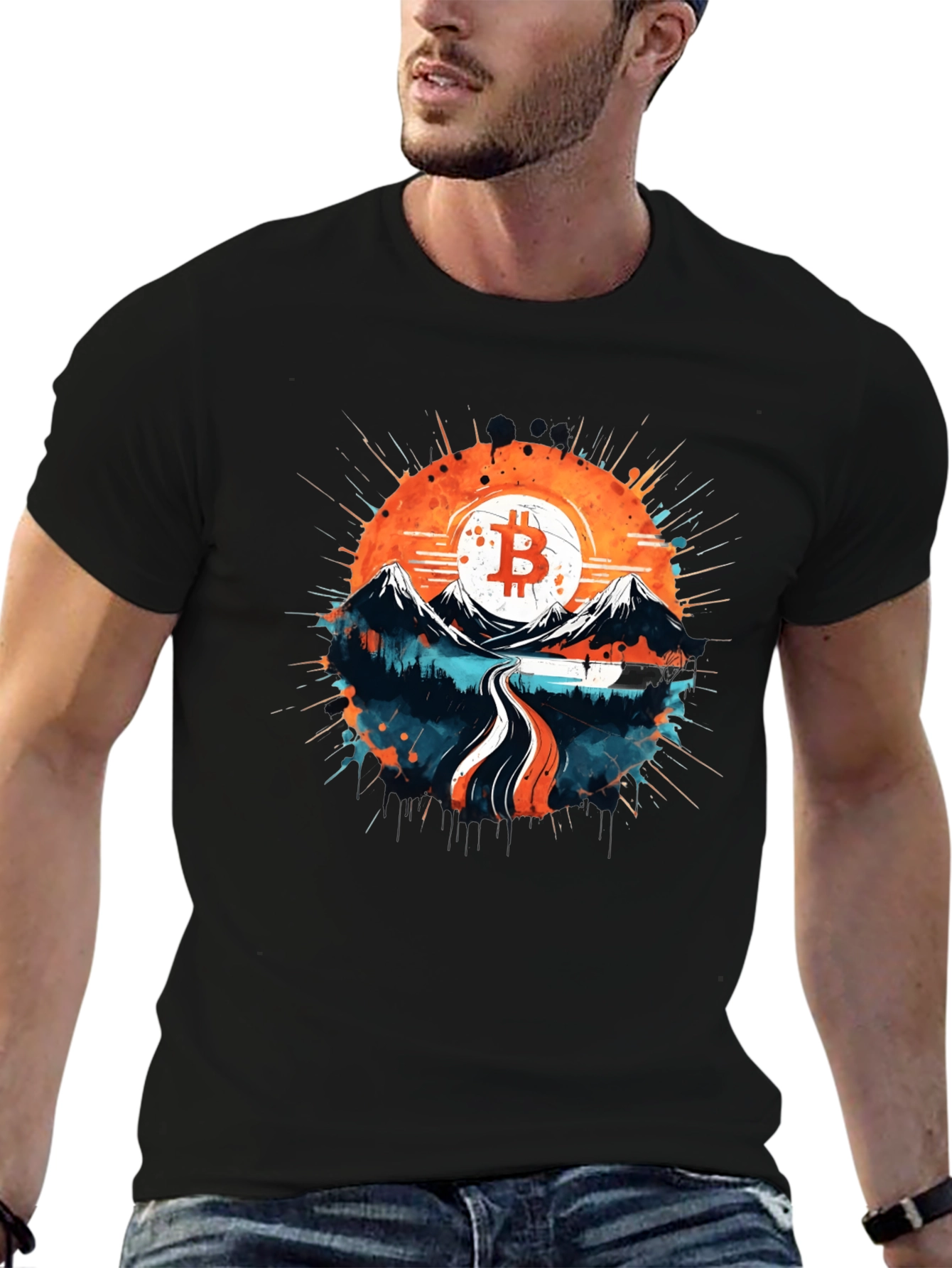 Bitcoin Mountain Graphic Tee - Crypto Style