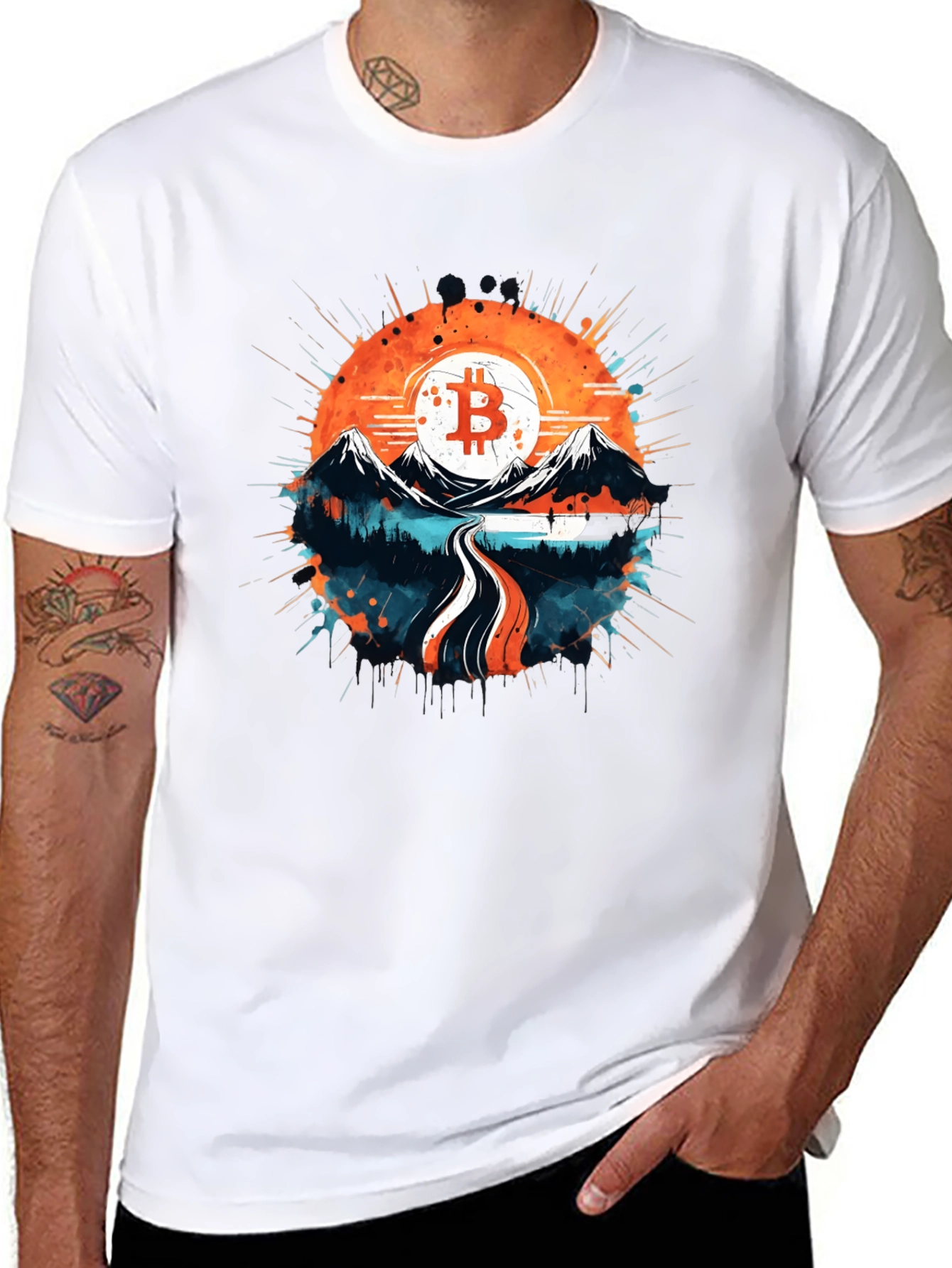 Bitcoin Mountain Graphic Tee - Crypto Style