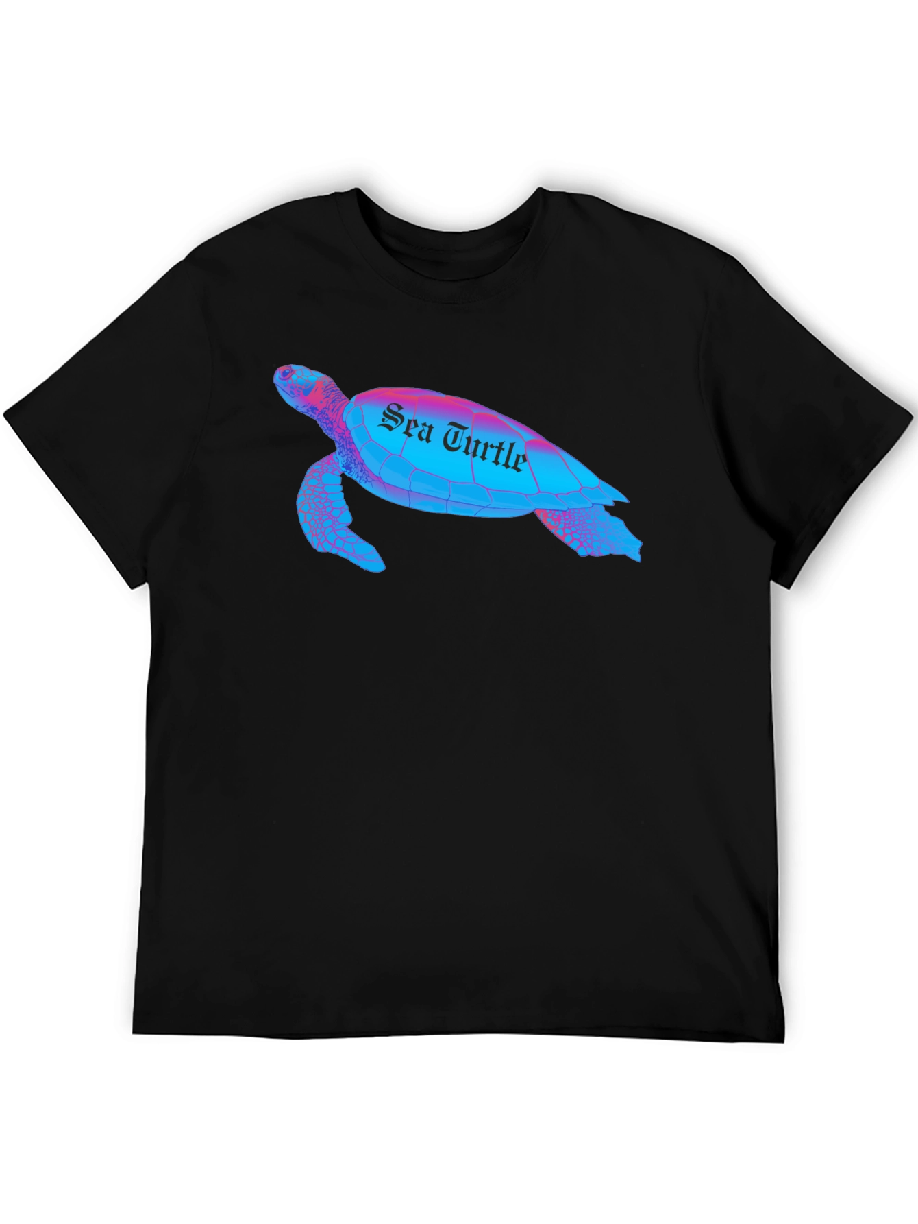 Sea Turtle Graphic T-Shirt - Black
