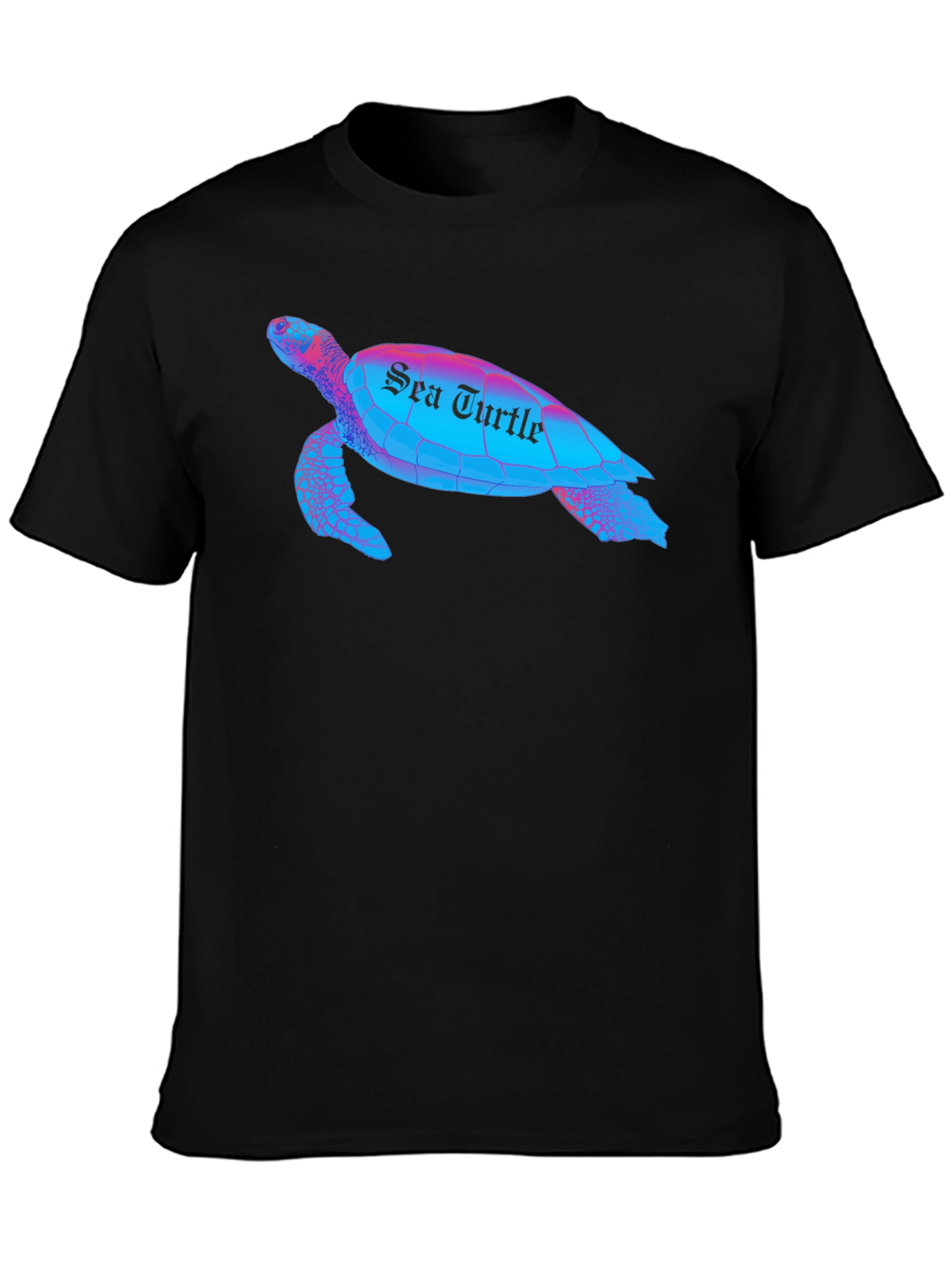 Sea Turtle Graphic T-Shirt - Black