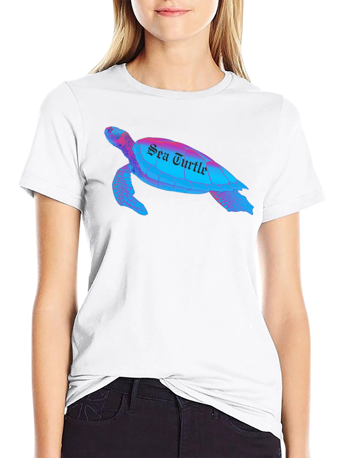 Sea Turtle Graphic T-Shirt - Black