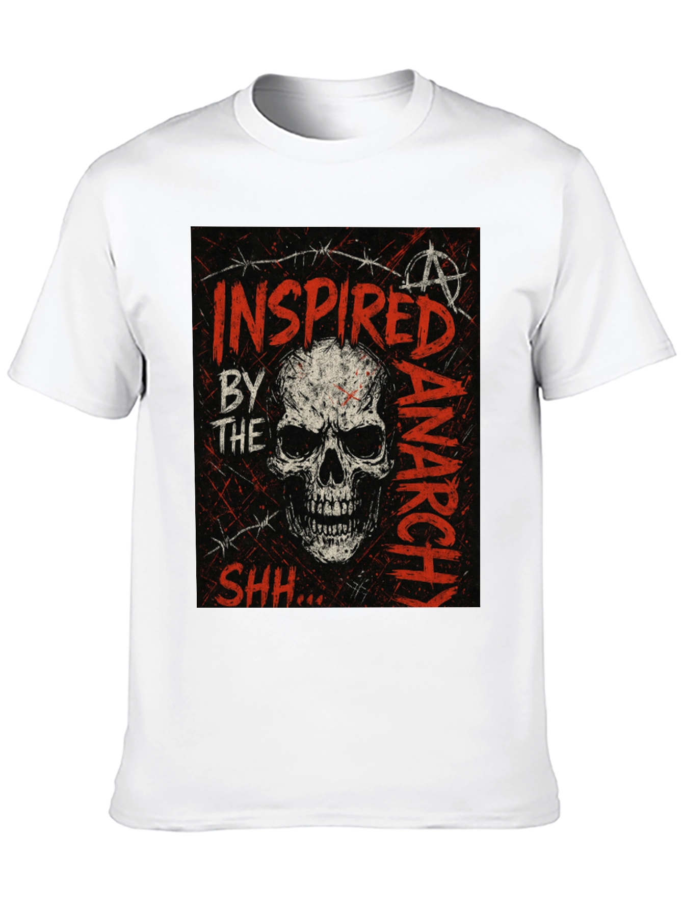 Skull Anarchy Inspired Graphic Tee - Black