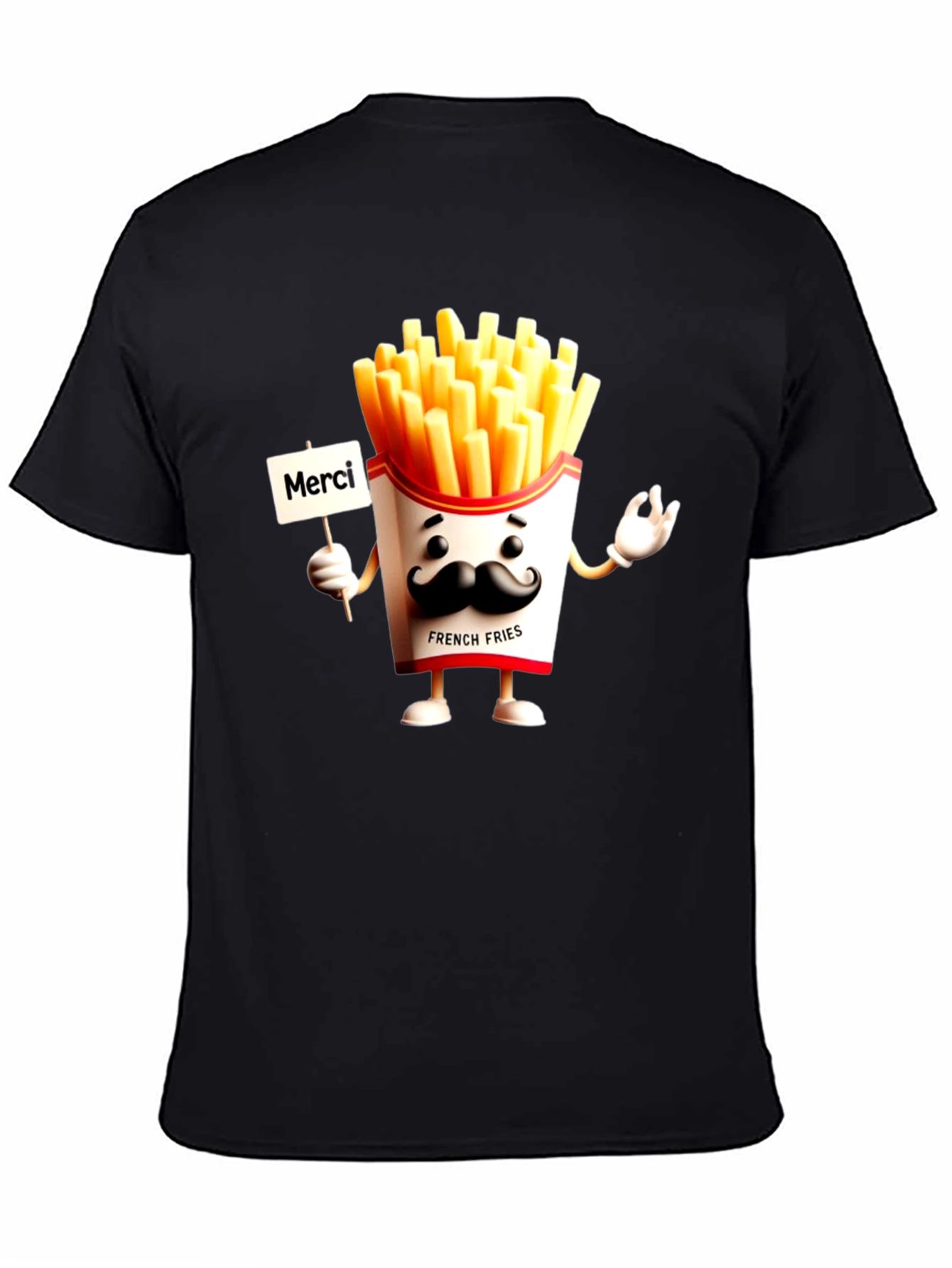 Merci French Fries Black T-Shirt