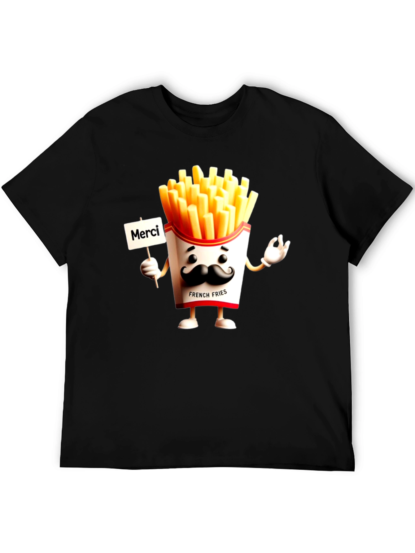 Merci French Fries Black T-Shirt