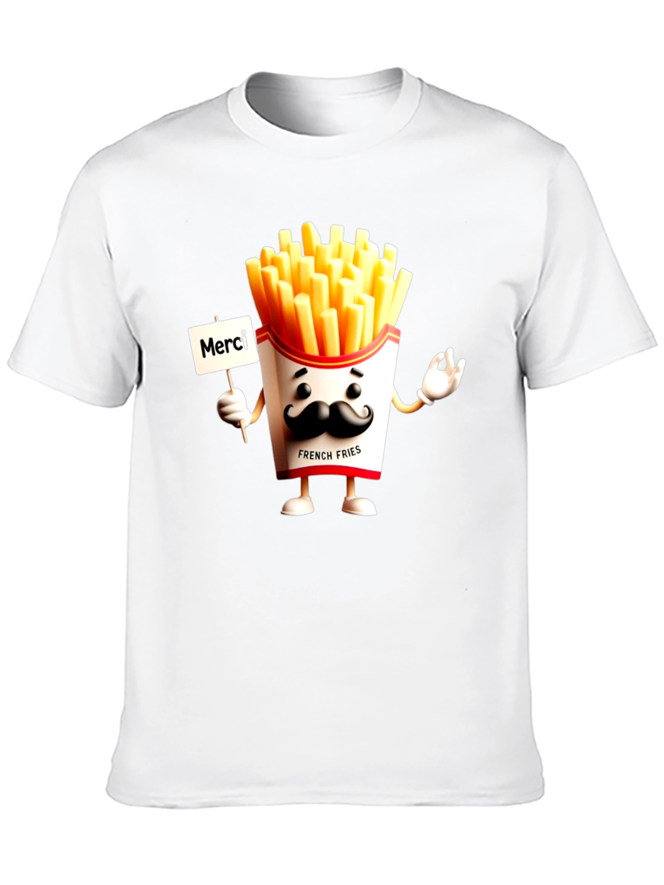 Merci French Fries Black T-Shirt