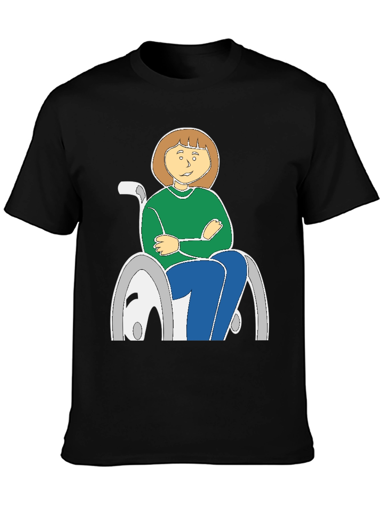 Cartoon Woman in Wheelchair T-Shirt