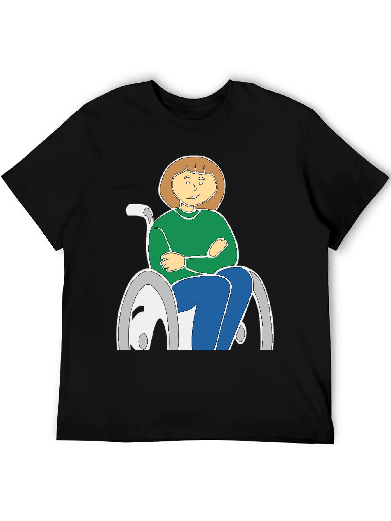 Cartoon Woman in Wheelchair T-Shirt