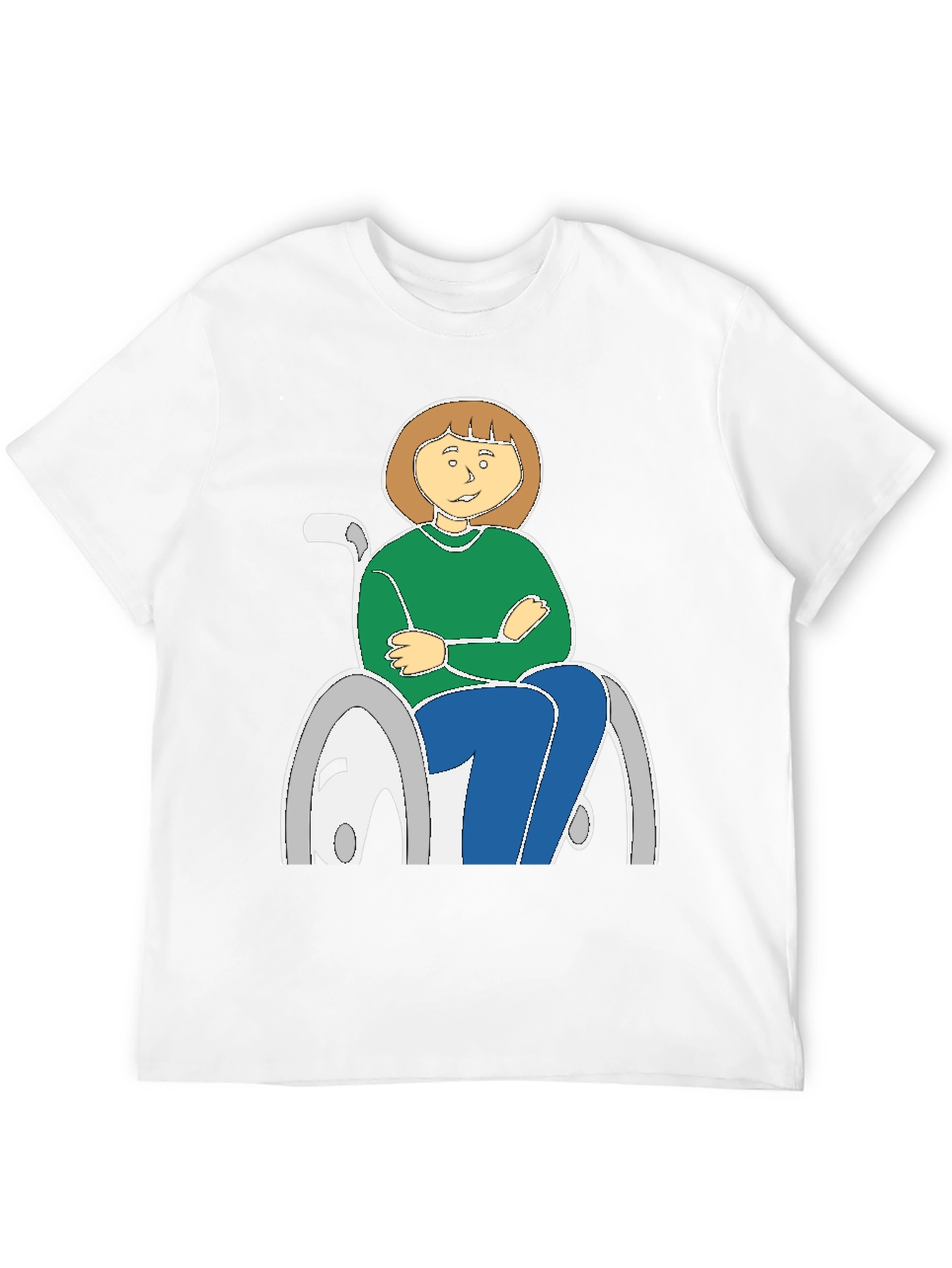 Cartoon Woman in Wheelchair T-Shirt