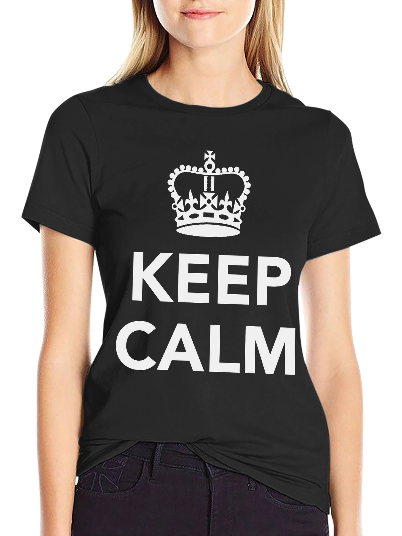 Keep Calm Graphic T-Shirt - Classic Slogan Tee