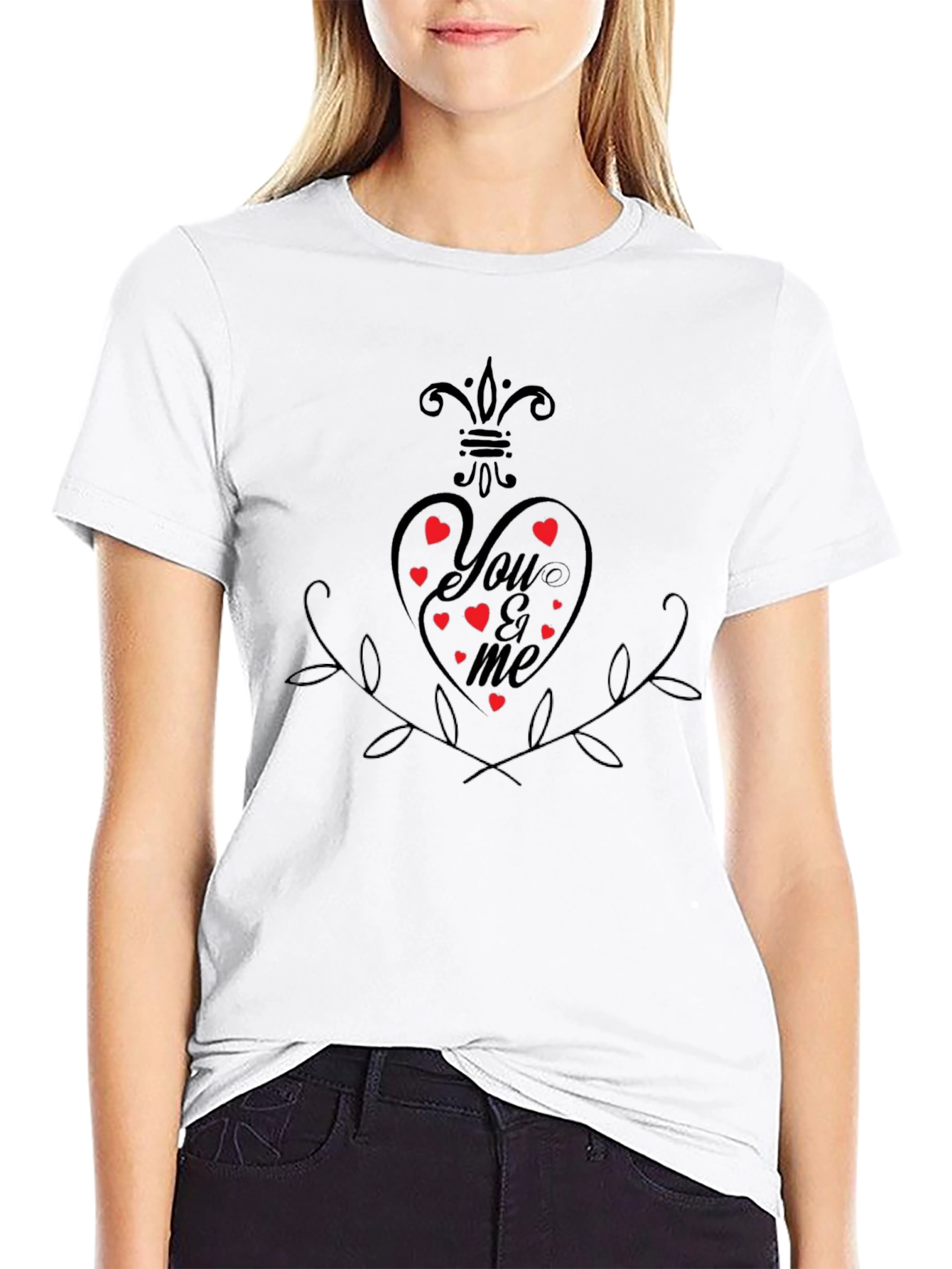 You & Me Heart Graphic T-Shirt