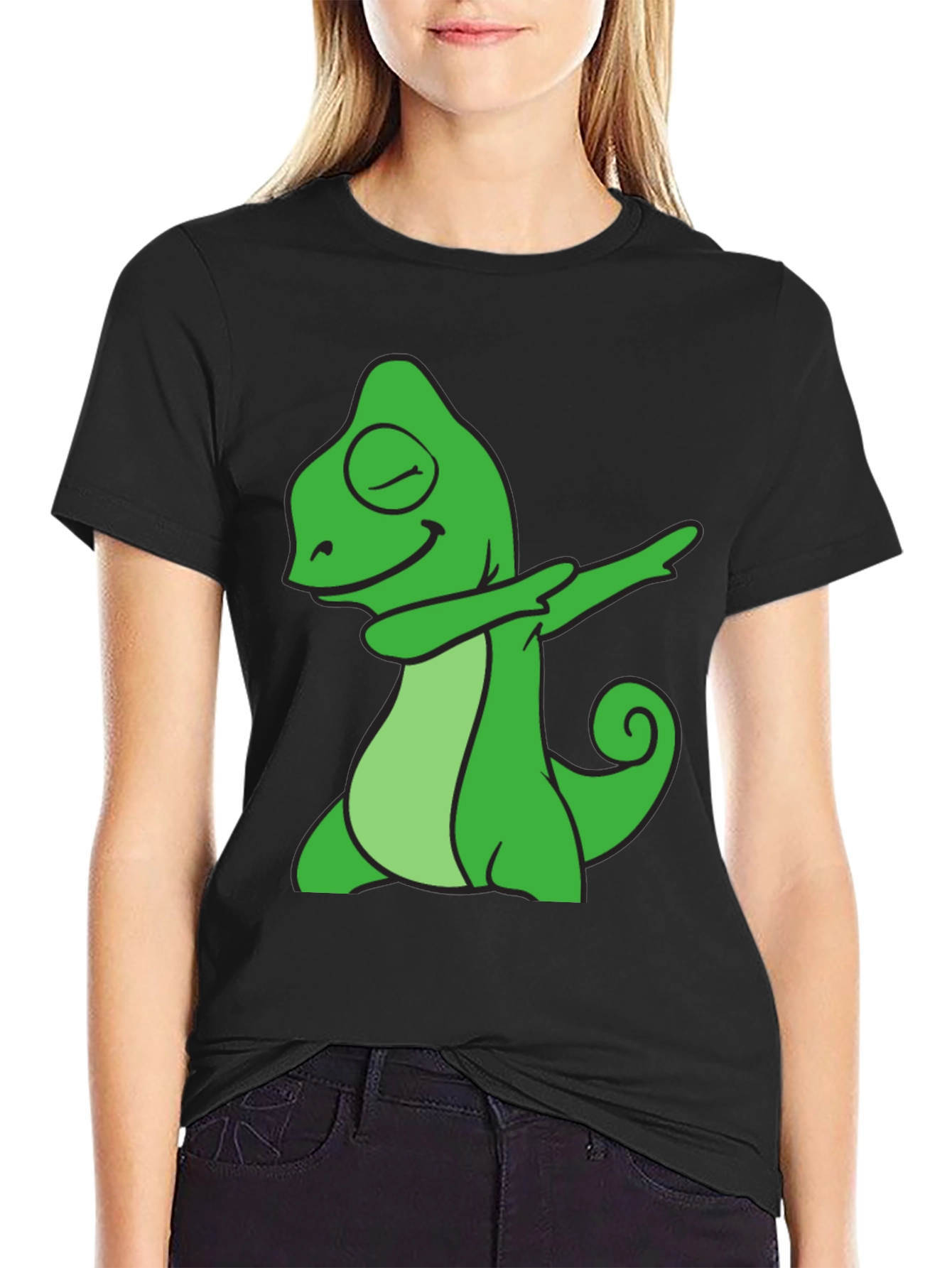 Dabbing Chameleon Graphic Tee - Cool Animal T-Shirt