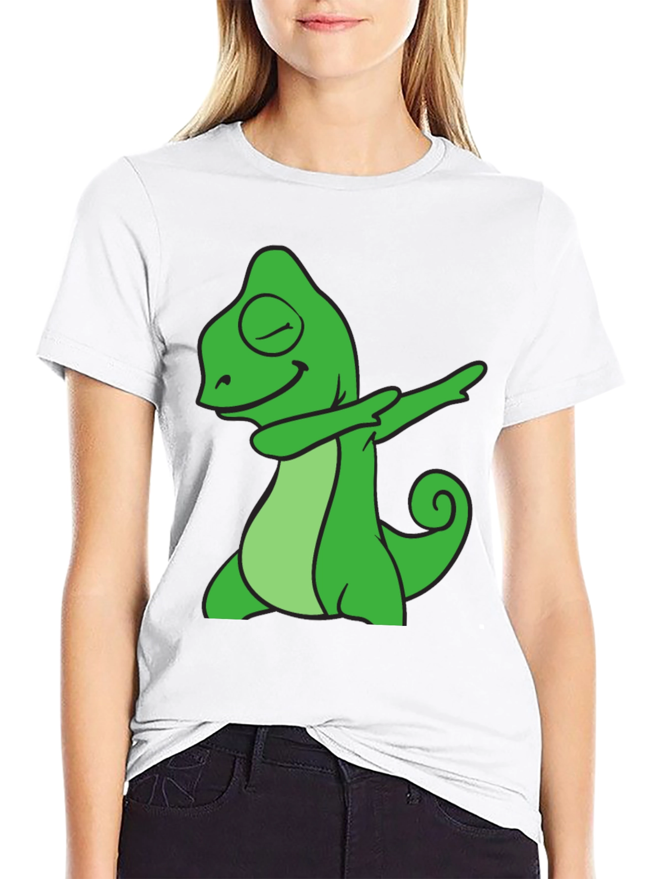 Dabbing Chameleon Graphic Tee - Cool Animal T-Shirt