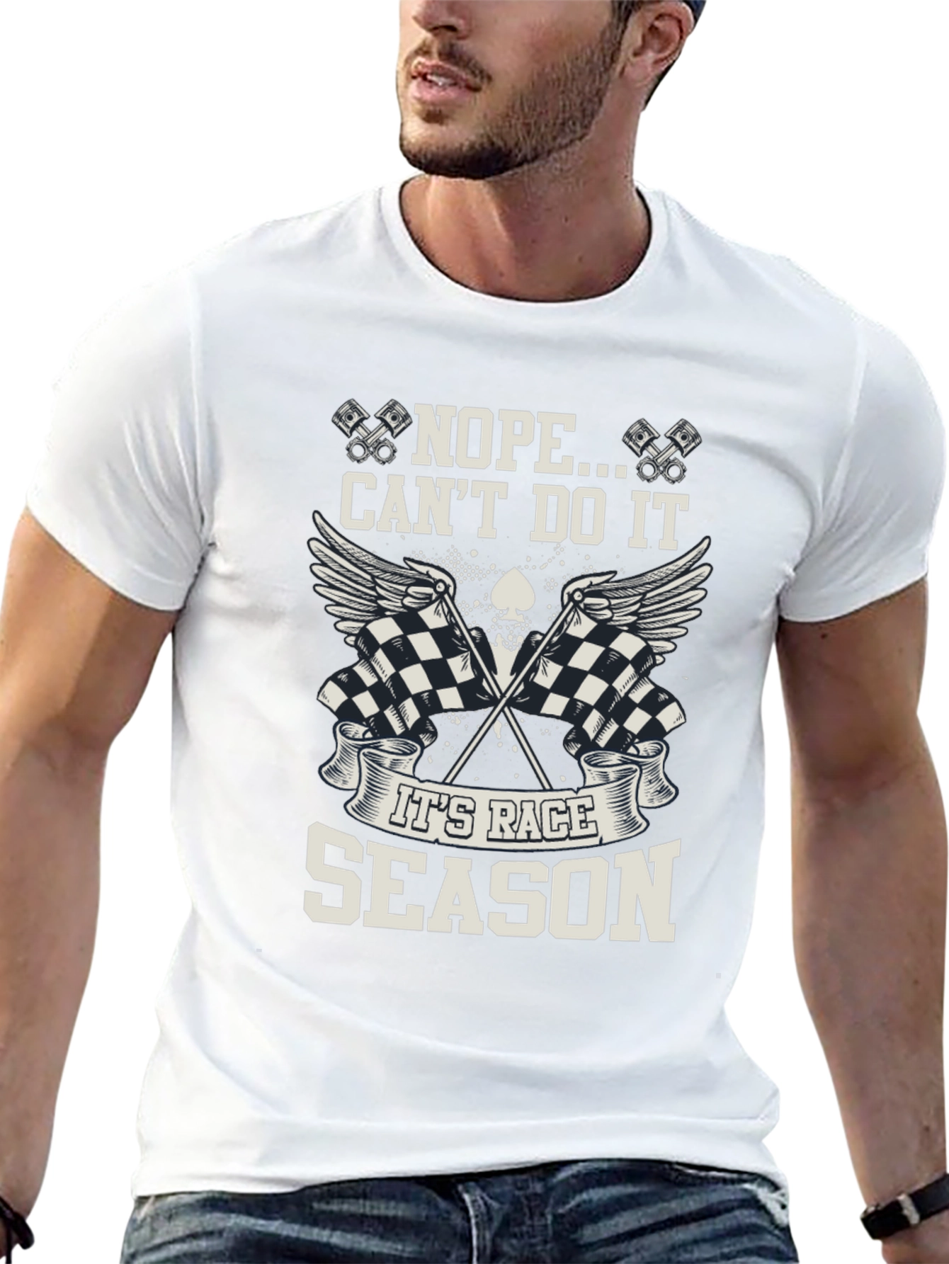 Race Season Graphic Tee - Nope Cant Do It!