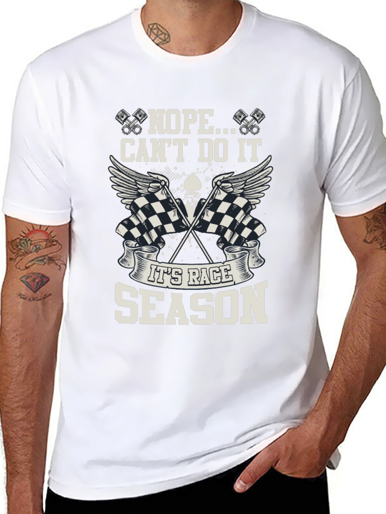 Race Season Graphic Tee - Nope Cant Do It!