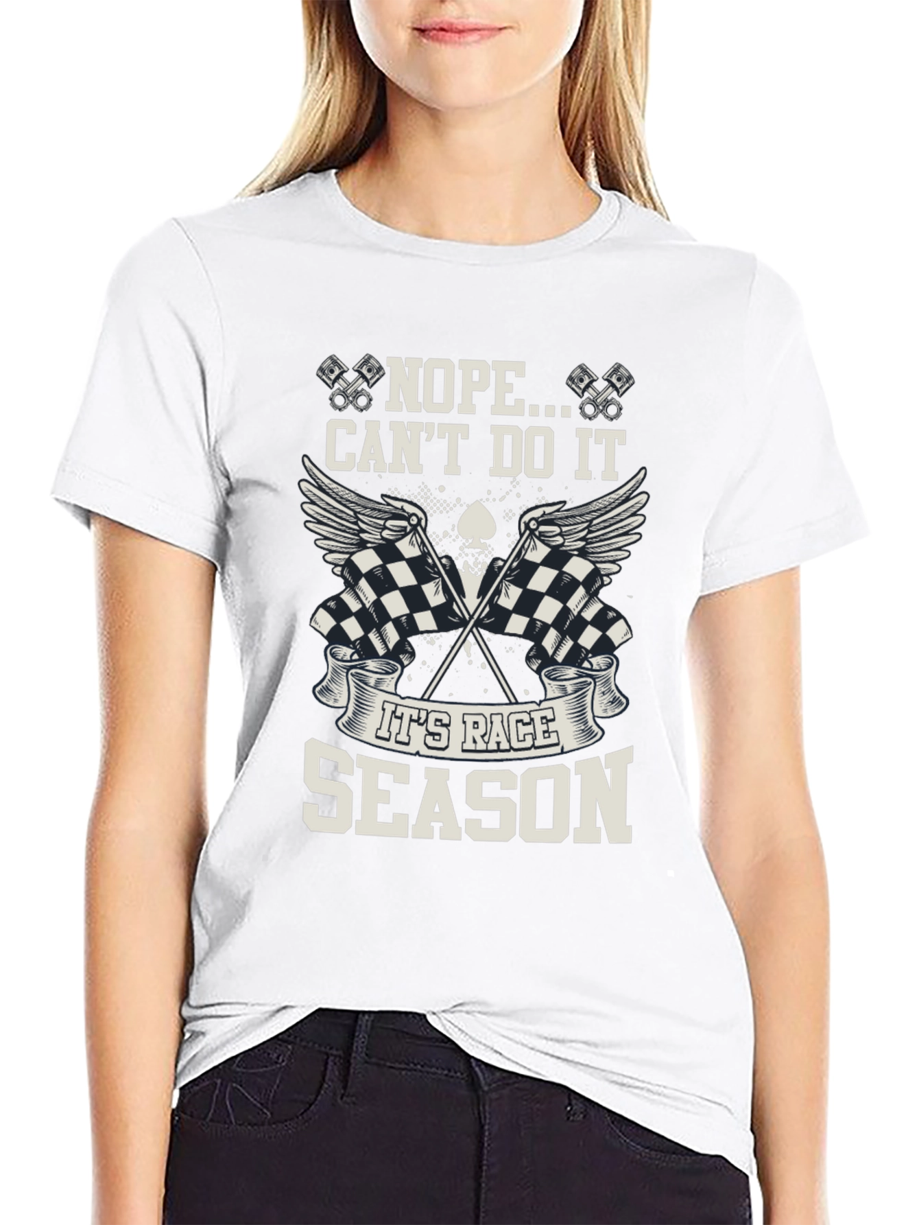 Race Season Graphic Tee - Nope Cant Do It!
