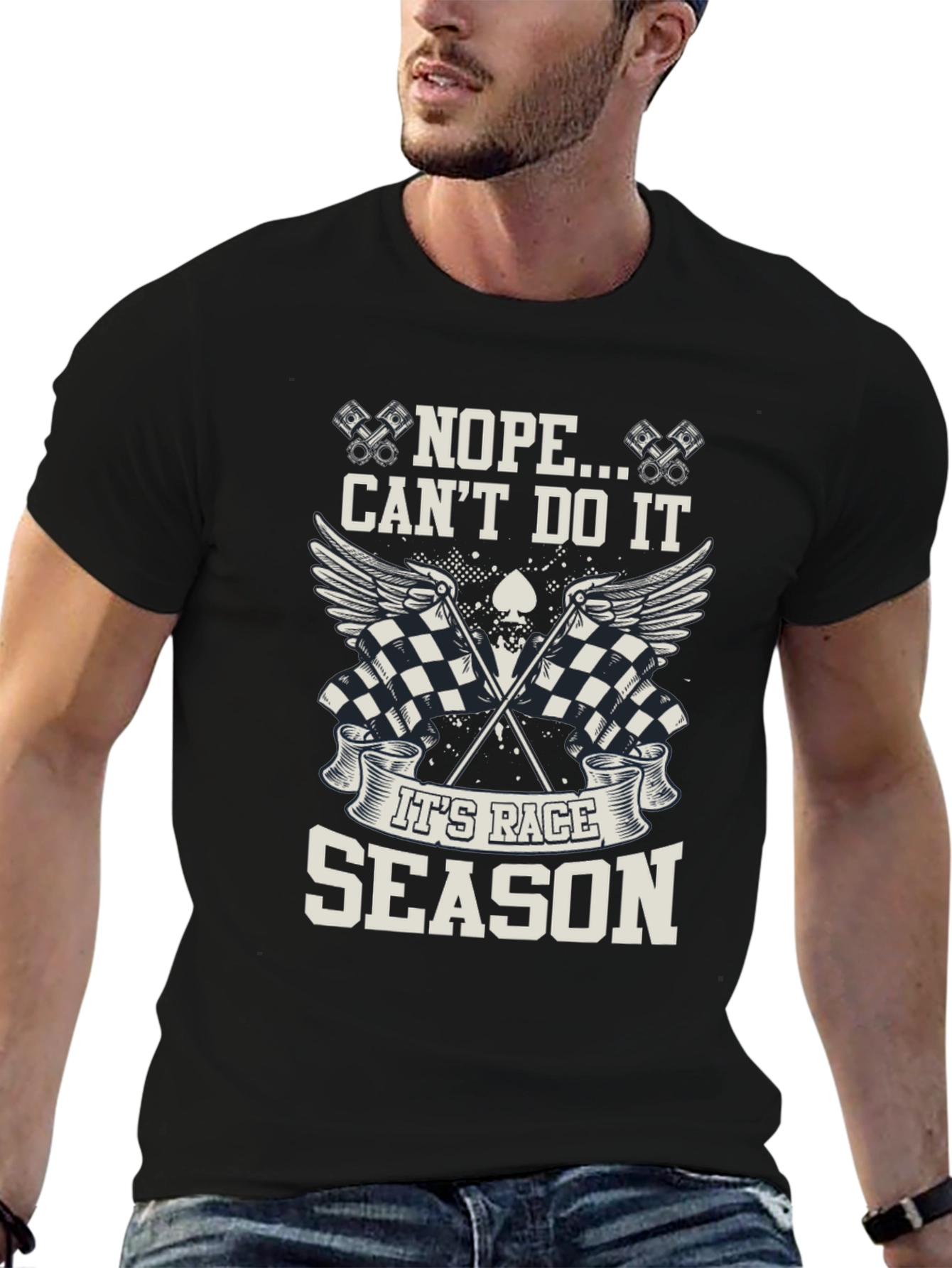 Race Season Graphic Tee - Nope Cant Do It!