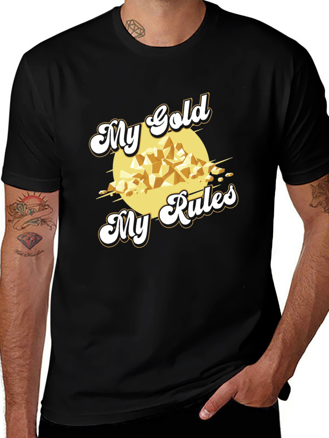 My Gold My Rules Black T-Shirt