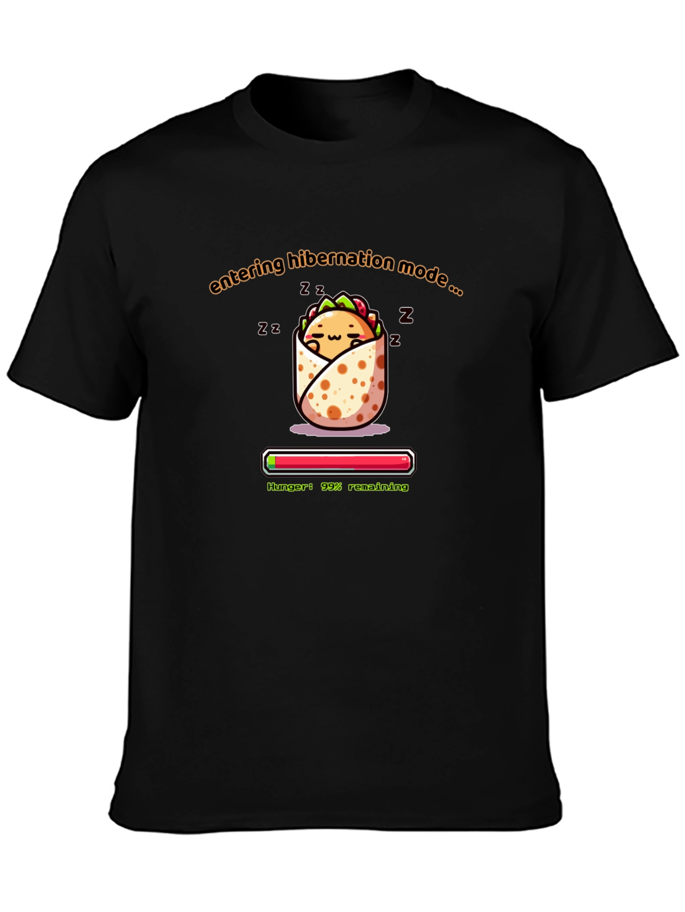 Hibernation Mode Burrito T-Shirt - Funny Foodie Tee