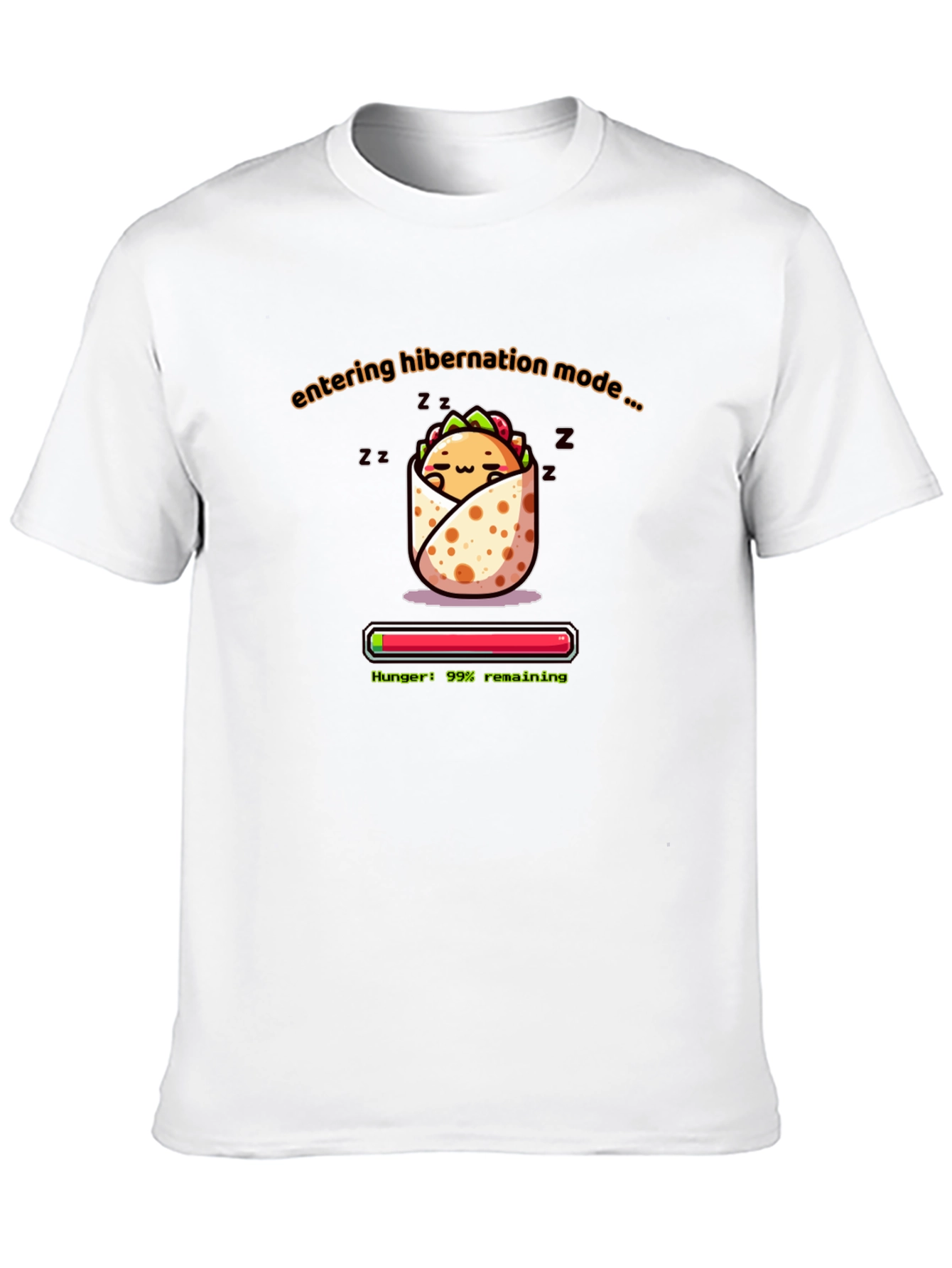 Hibernation Mode Burrito T-Shirt - Funny Foodie Tee