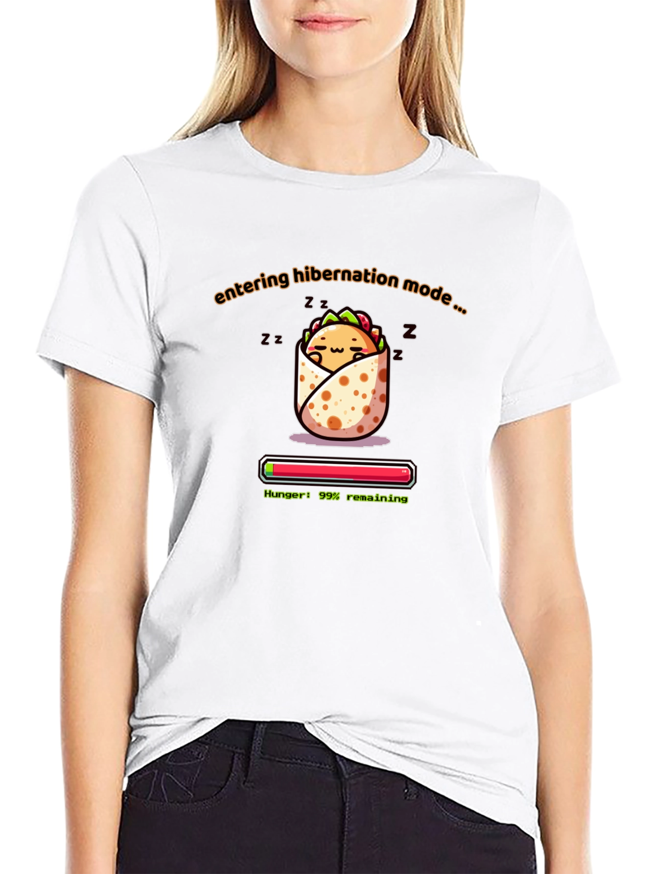 Hibernation Mode Burrito T-Shirt - Funny Foodie Tee